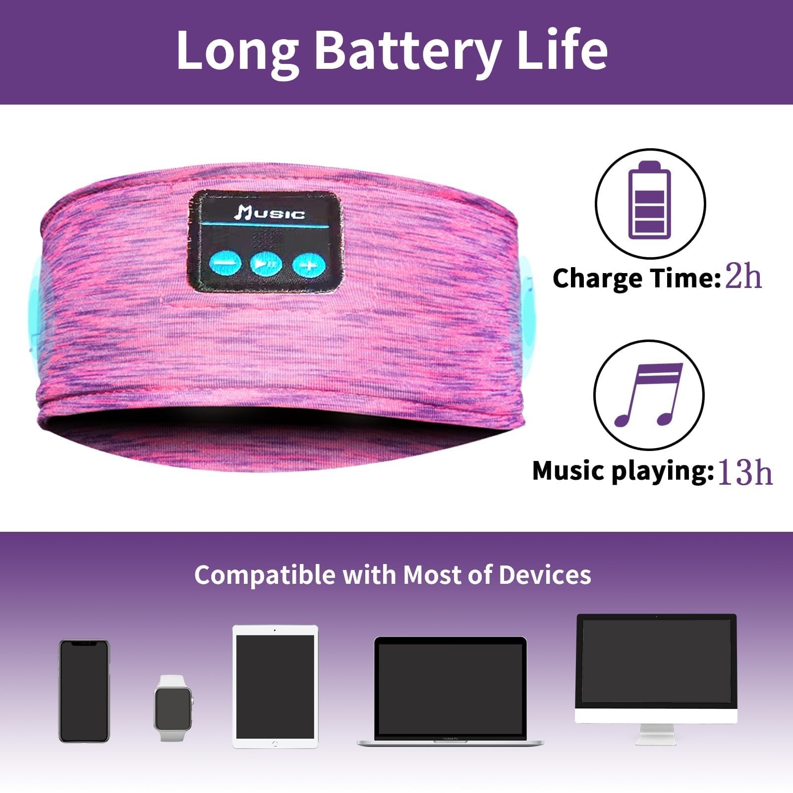 Wireless Sleep Headphones for Women – Bluetooth Headband for Side Sleepers wi…