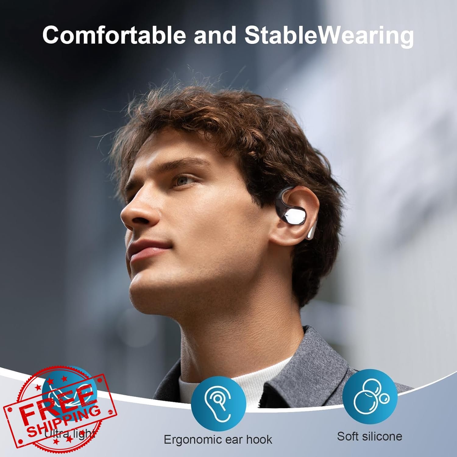ZIDOXING Q39 Obsidian Black Bone Conduction Earbuds