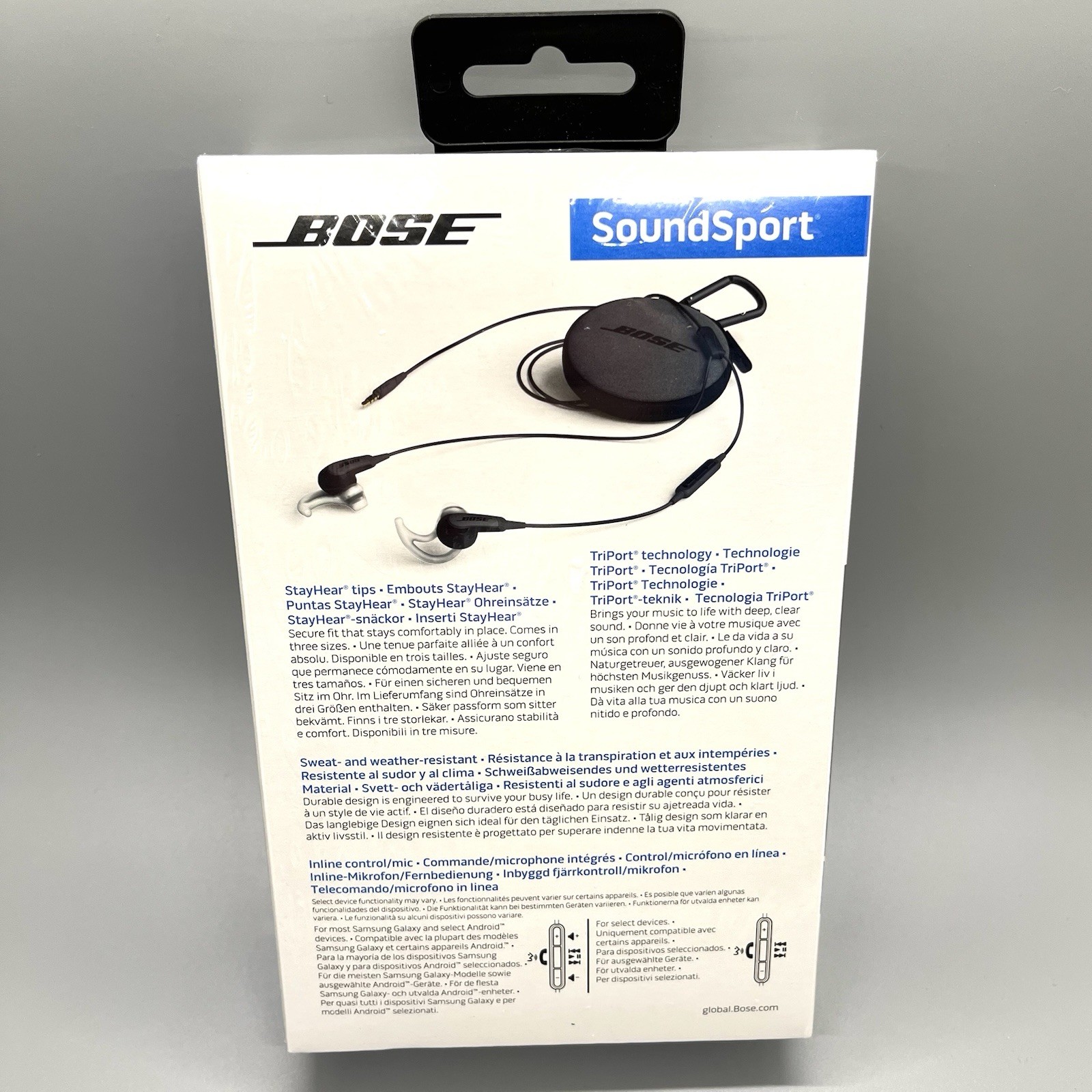 BOSE SoundSport IE in-ear Headphones Charcoal Black 741776-0070 – For Samsung