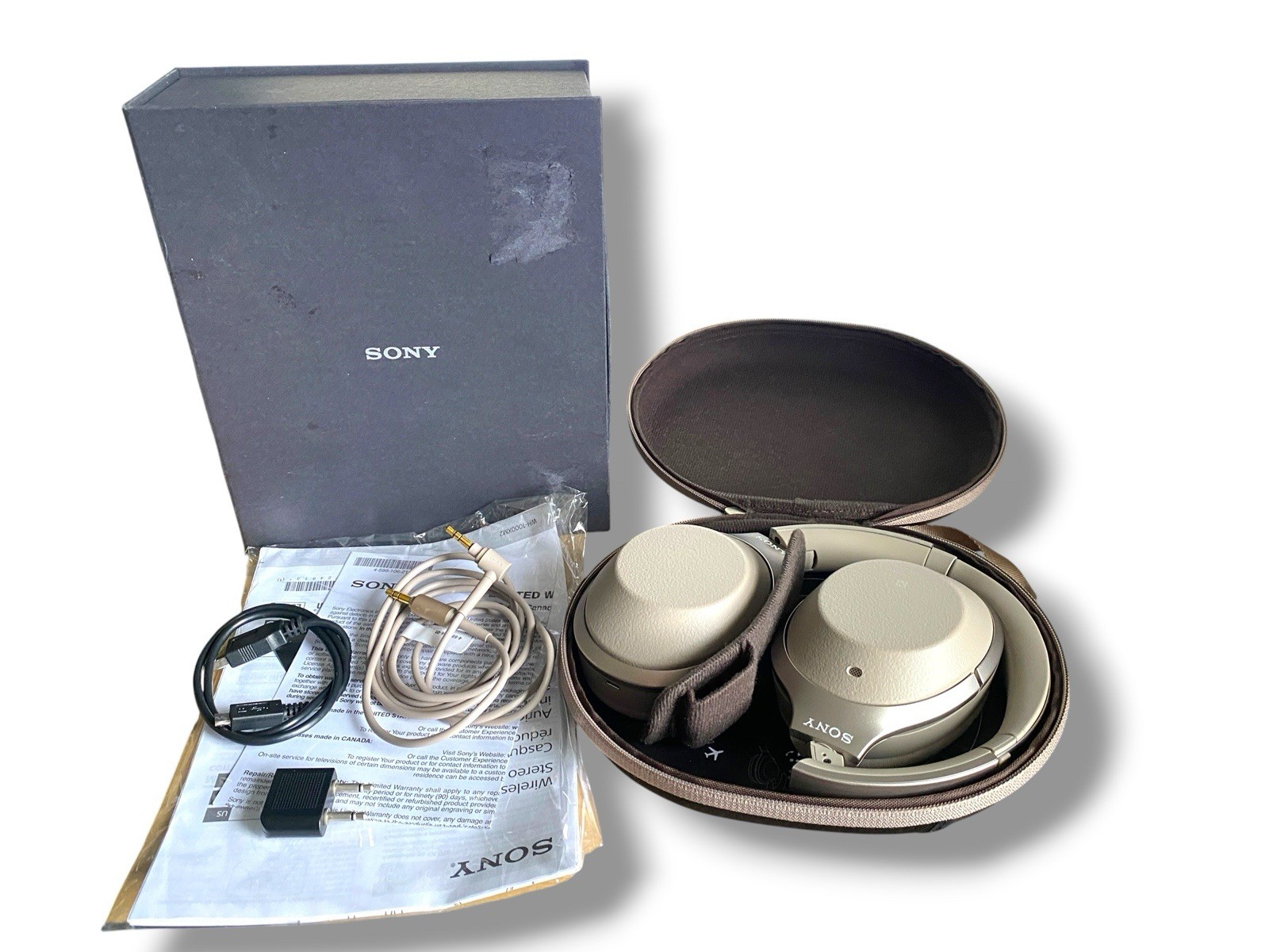 Sony WH-1000XM2 Over-ear Wireless Noise-Canceling Headphones Champagne Gold