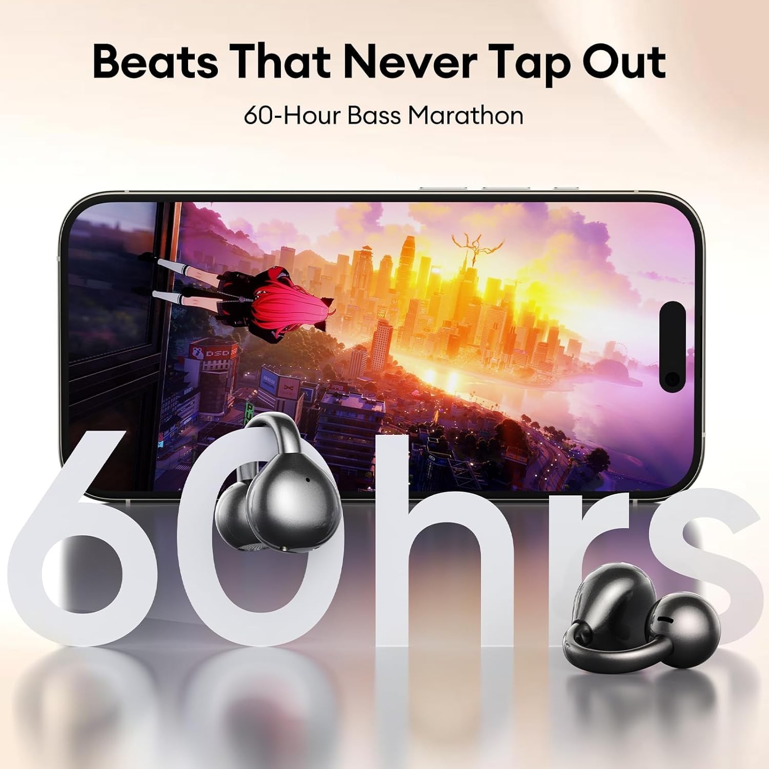 Lightweight M100 Bluetooth 5.4 Earbuds with Touchscreen for Workouts & Travel