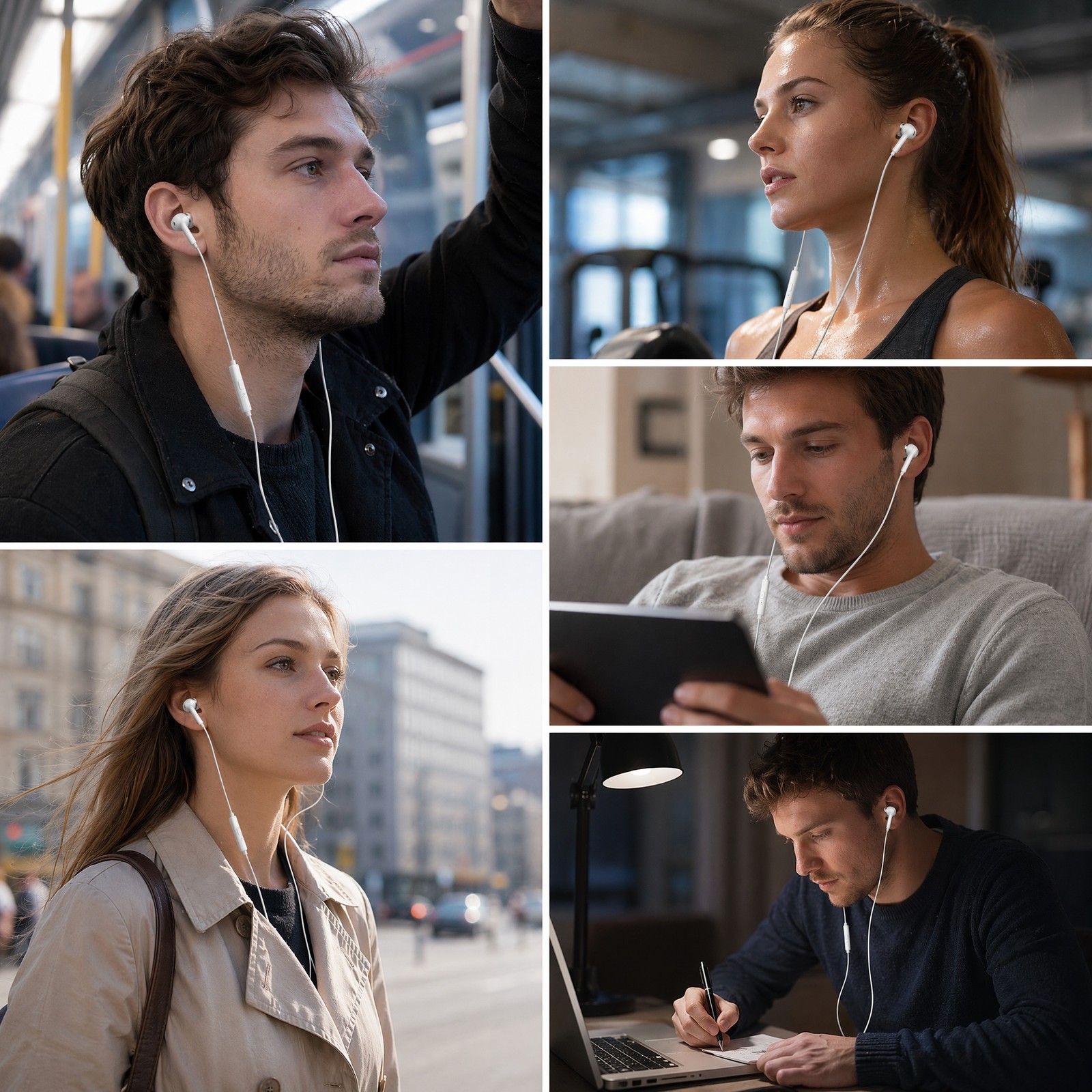 10 Pack 3.5mm Wired In-Ear Headphones with Mic Universal White Earbuds
