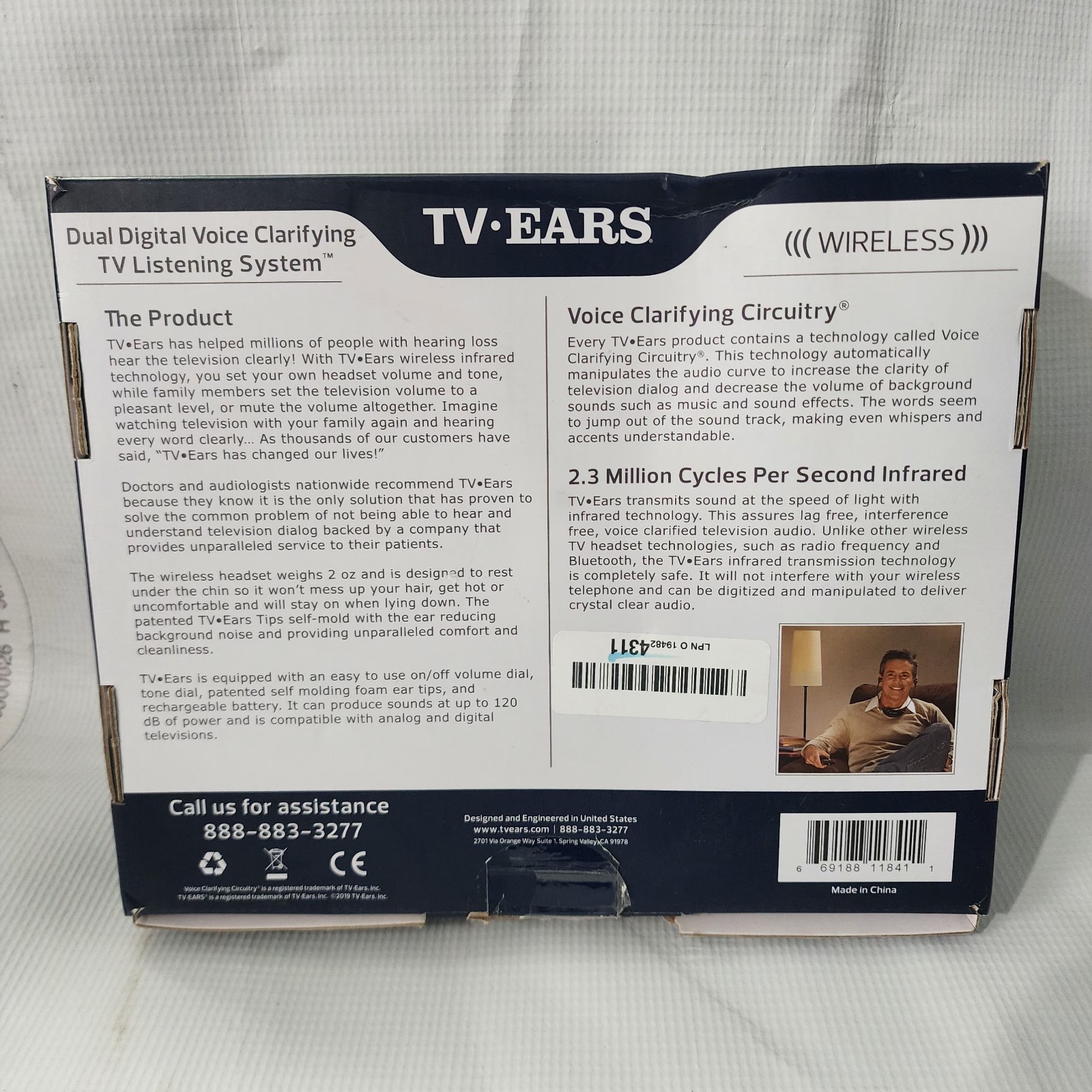 TV Ears 11841 Wireless Dual Digital Headphones – Black