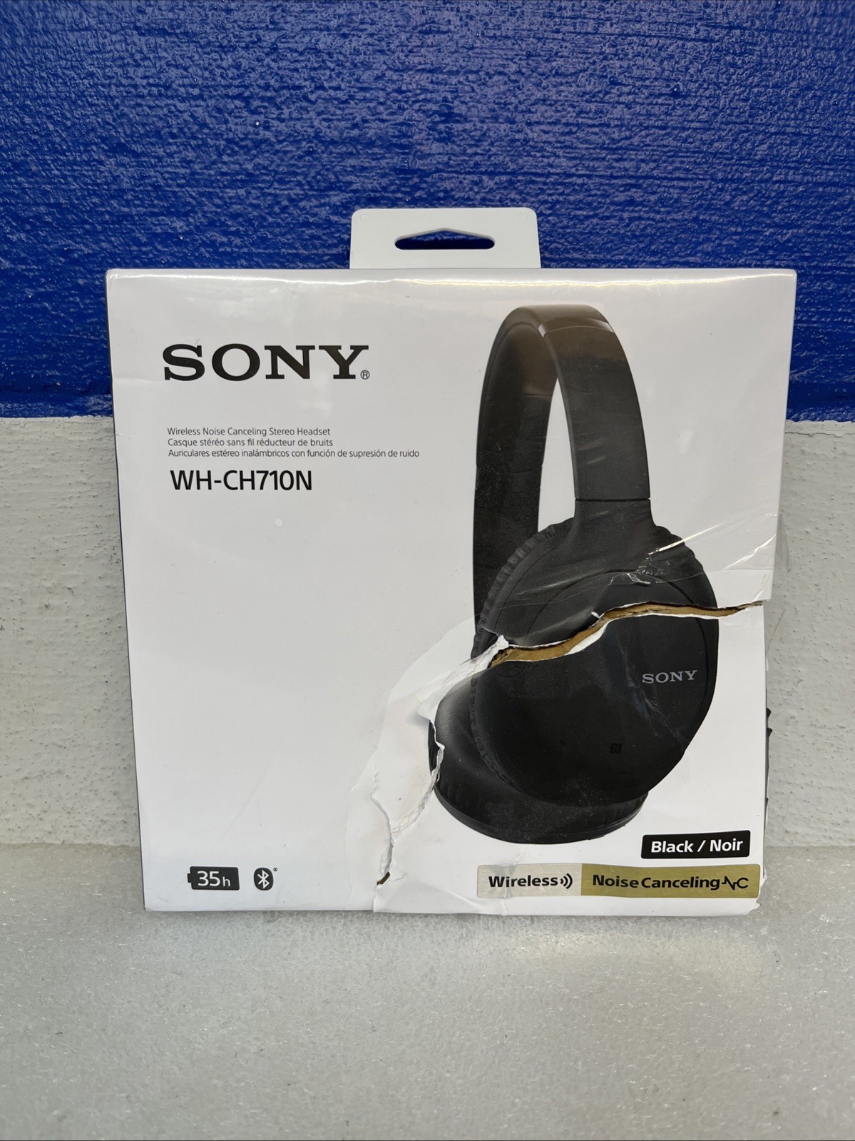 Sony WH-CH710N Wireless Noise-Canceling OverEar Headphones Black New Damaged Box