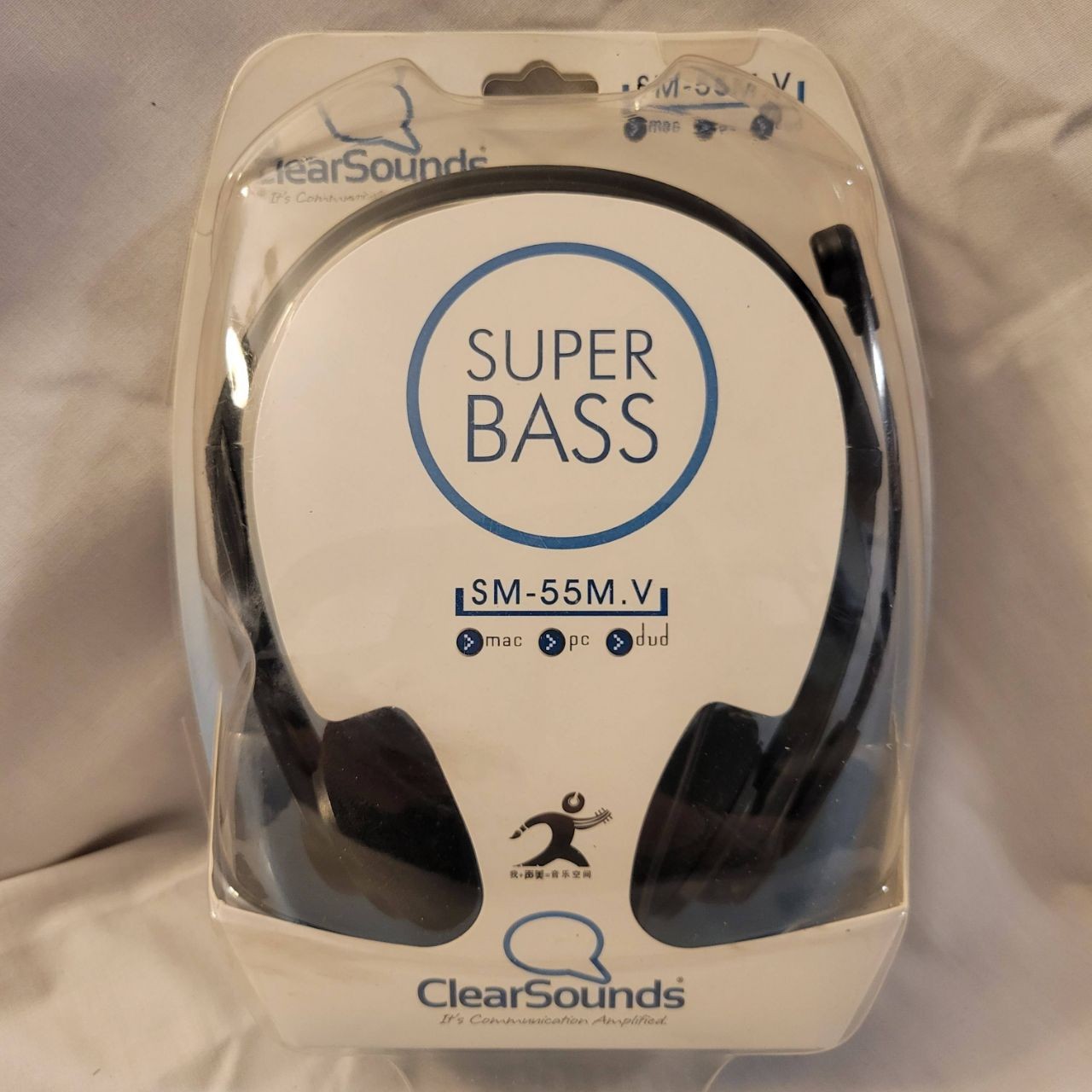 ClearSounds Headphones SM55MV Super Bass Dynamic Bass Vents 32mm 3.5mm New