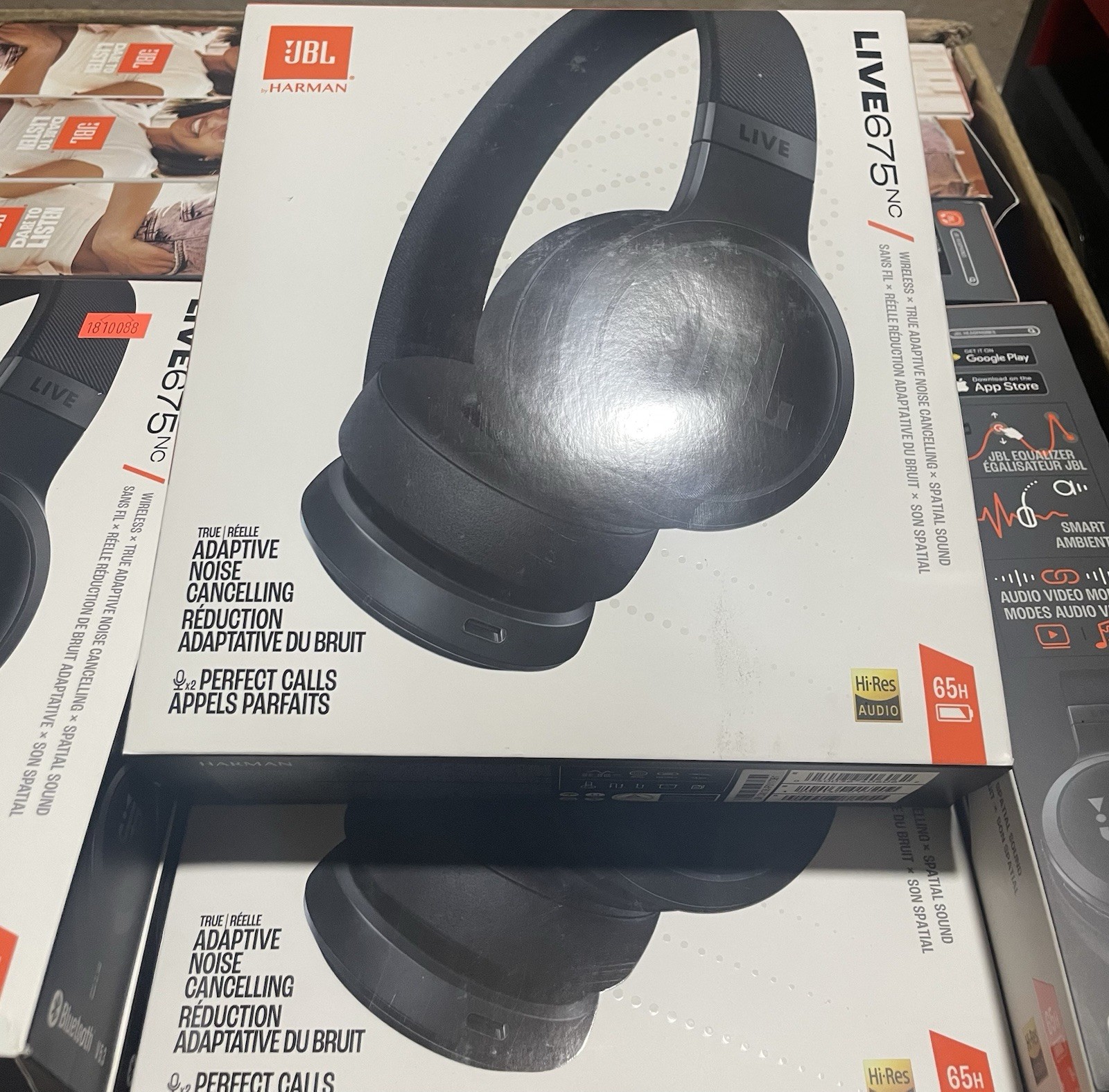 JBL Live 675 NC Noise-Cancelling Wireless On-Ear Bluetooth Headphones Black
