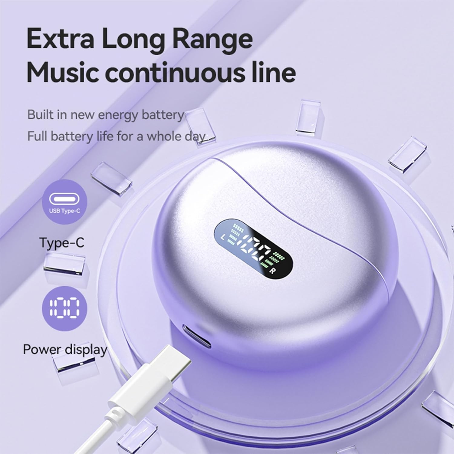 M47 Wireless Earbuds Ear Clips Bluetooth Sport Buds With Charging Case