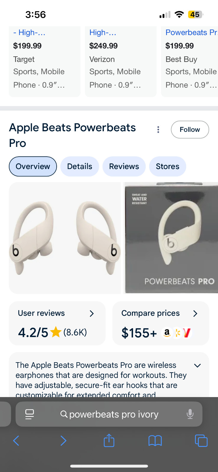Beats by Dr Dre MV722LLA Powerbeats Pro Wireless Earphones – Ivory