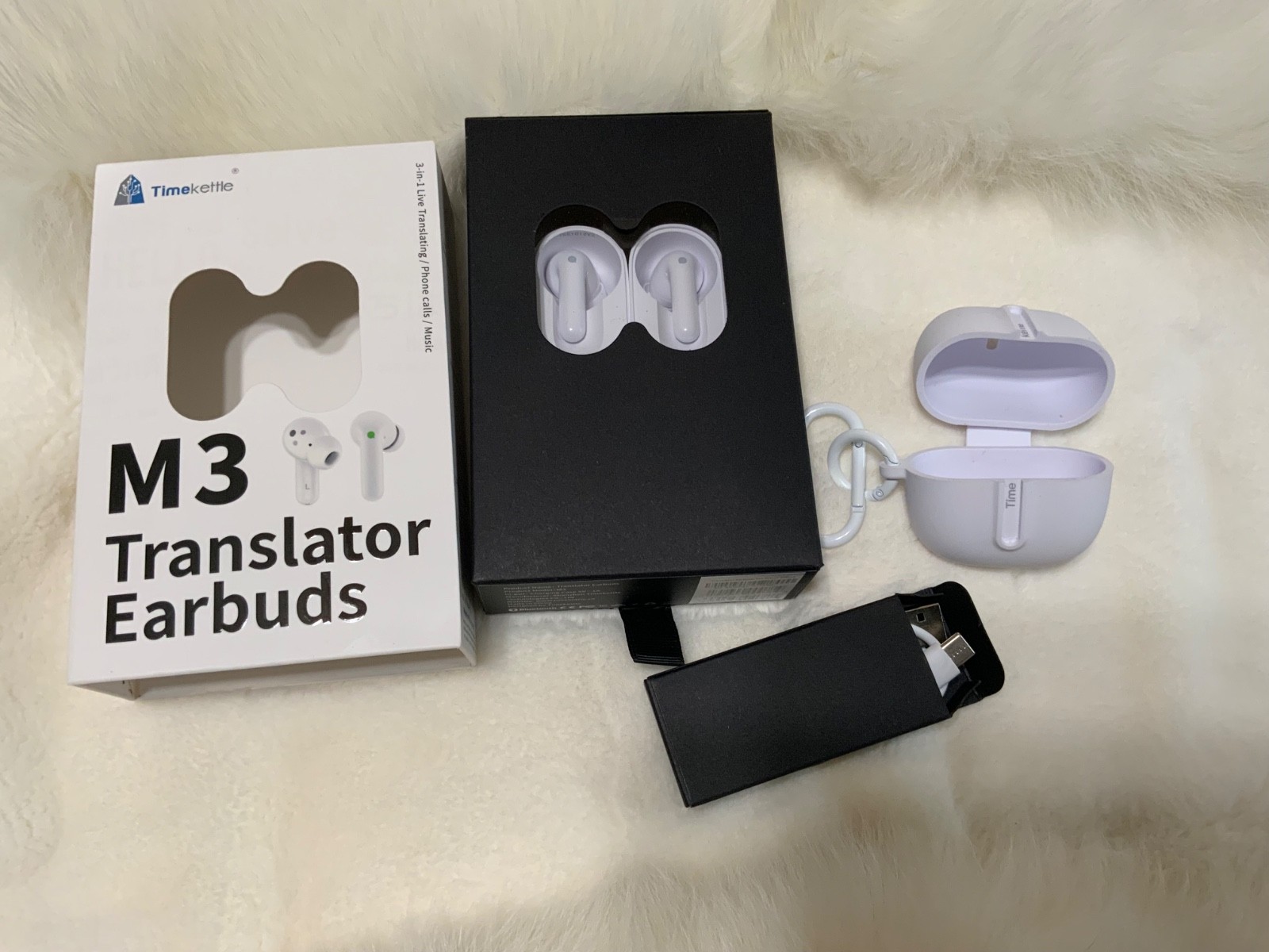 Timekettle M3 Translator Earbuds White Open Box Never Used Complete