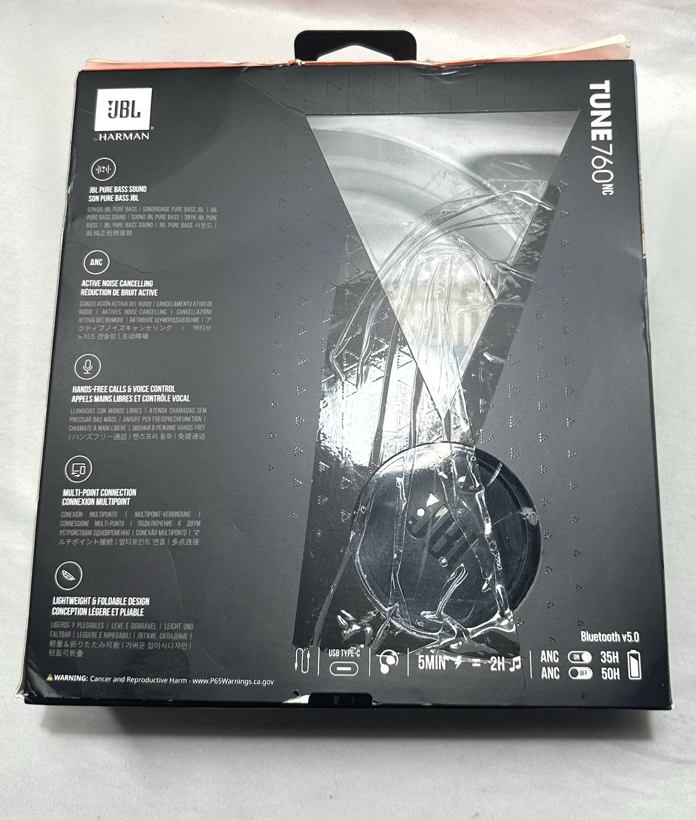 JBL Tune 760NC, Wireless Over-Ear NC Headphones (Used)