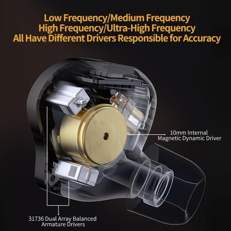 KZ ZS10 PRO 2 Hybrid Driver in-Ear Headphones with Microphone, 5 Drivers ?New?