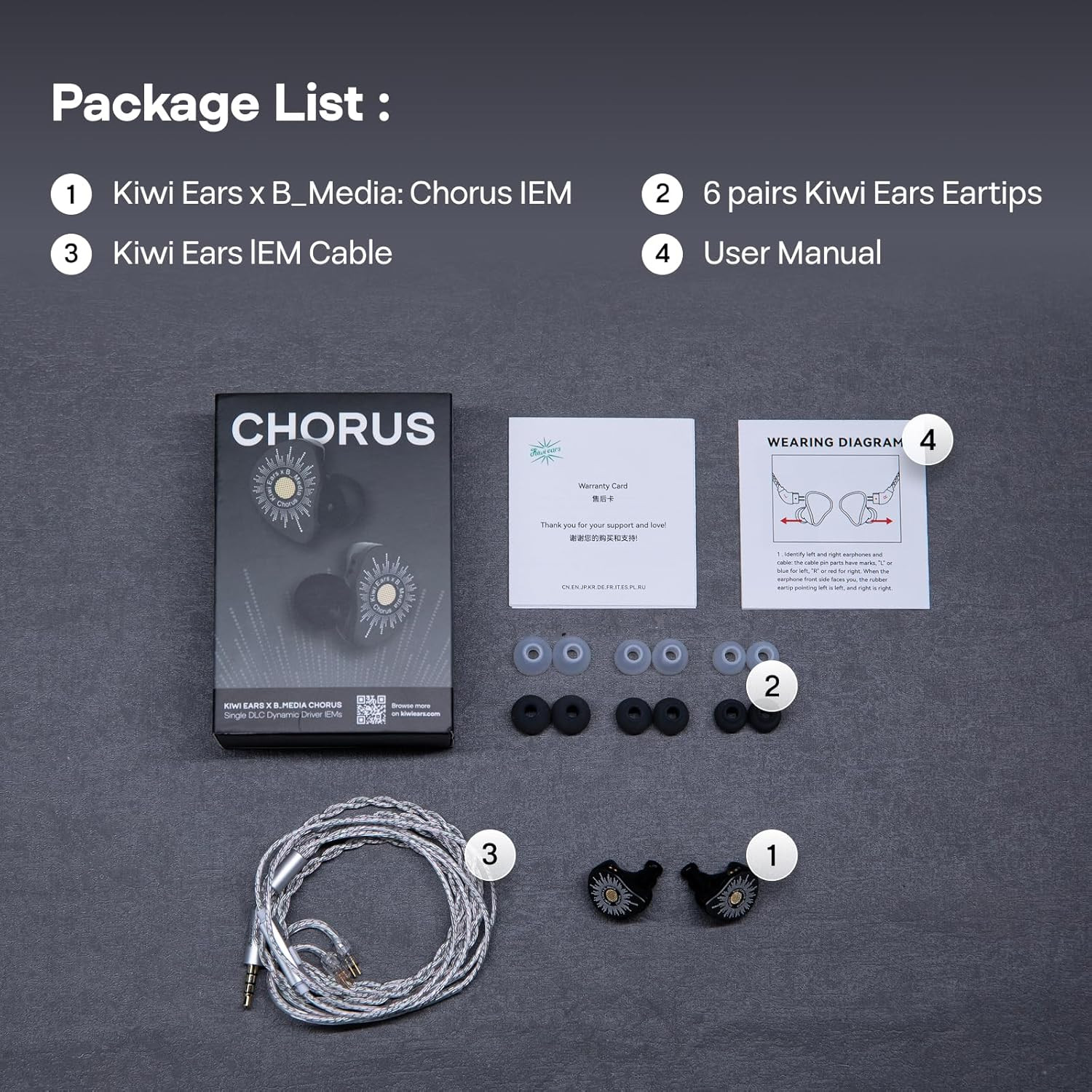 Kiwi Ears X B_Media: Chorus in Ear Monitor,Dlc Diaphragm Dynamic Driver Wired Ea