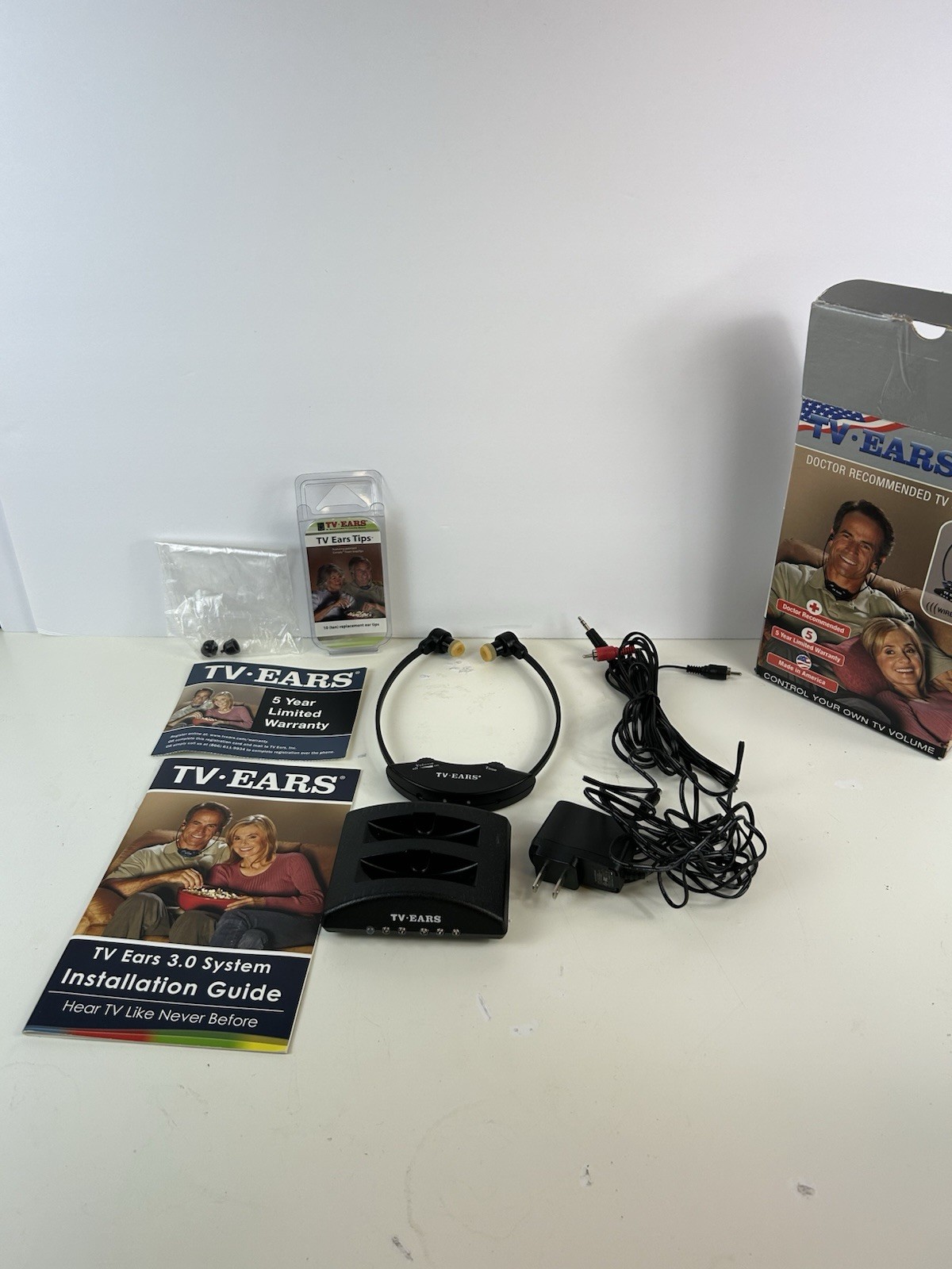 TV Ears 2.3 System RF Wireless 2.3MHz Neckband TV Earbuds, Black