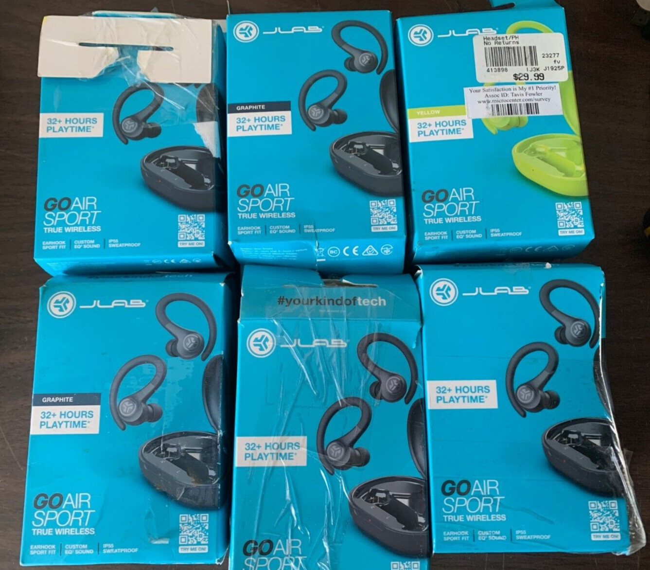 JLab Lot of 12 Go Air Sport Wireless Workout Earbuds FOR PARTS ONLY *MIXED COLOR