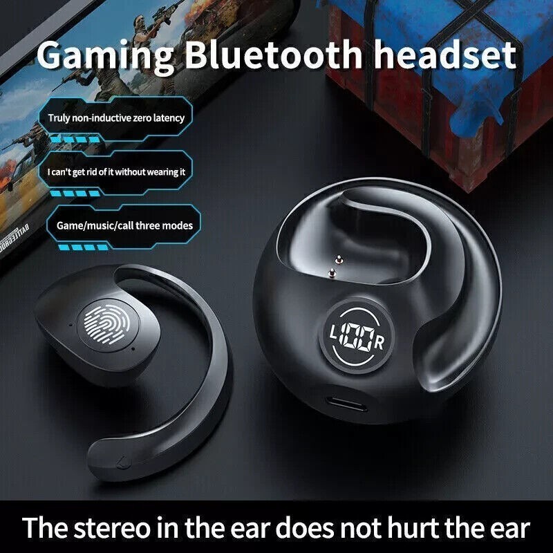 Ear Hook Mini Bluetooth 5.3 Headset TWS Earphones Earbuds Stereo Bass Headphones