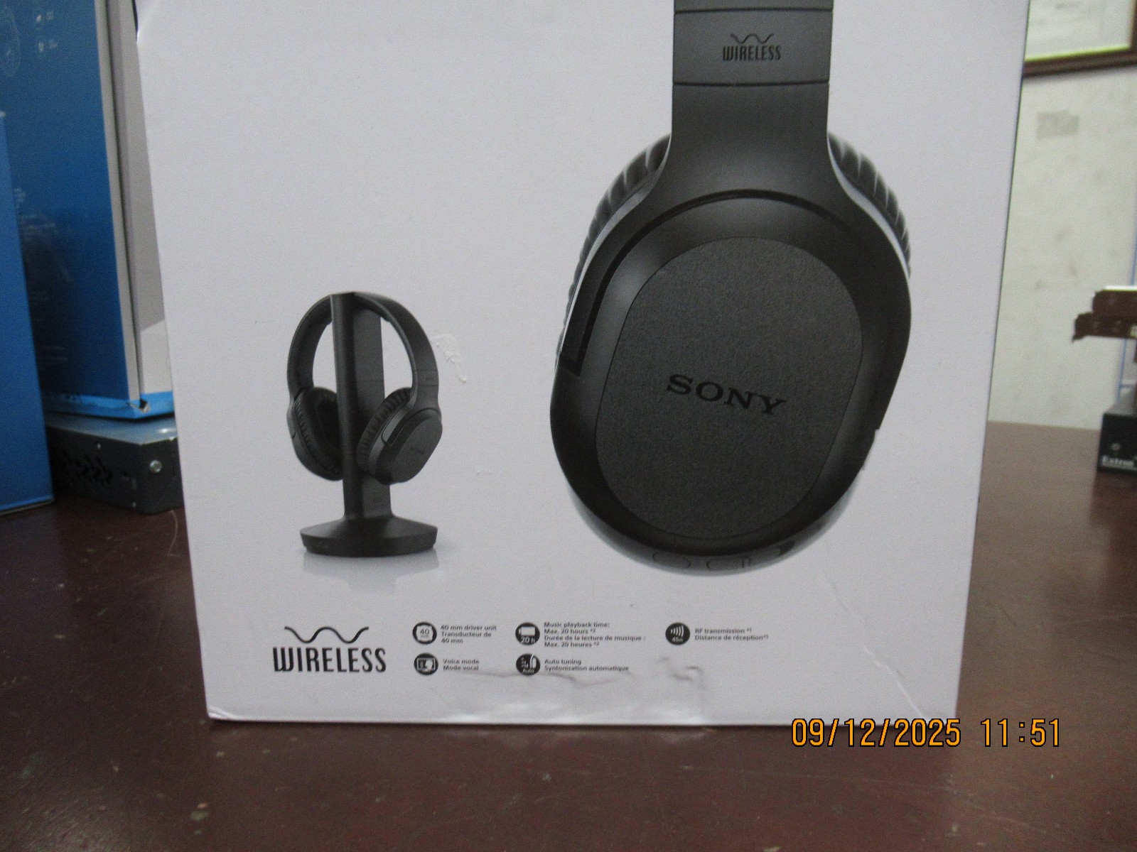Lot of 5 Sony RF400 Wireless Home Theater Headphones – Black