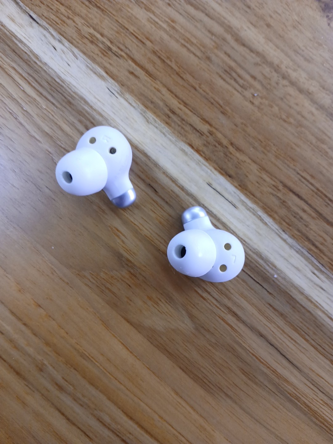JVC Marshmallow True Wireless Noise Cancelling Earbuds in white.
