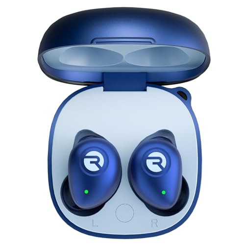 Fitnesstooth Wireless Earbuds + Microphone with Active Noise Canceling – Blue
