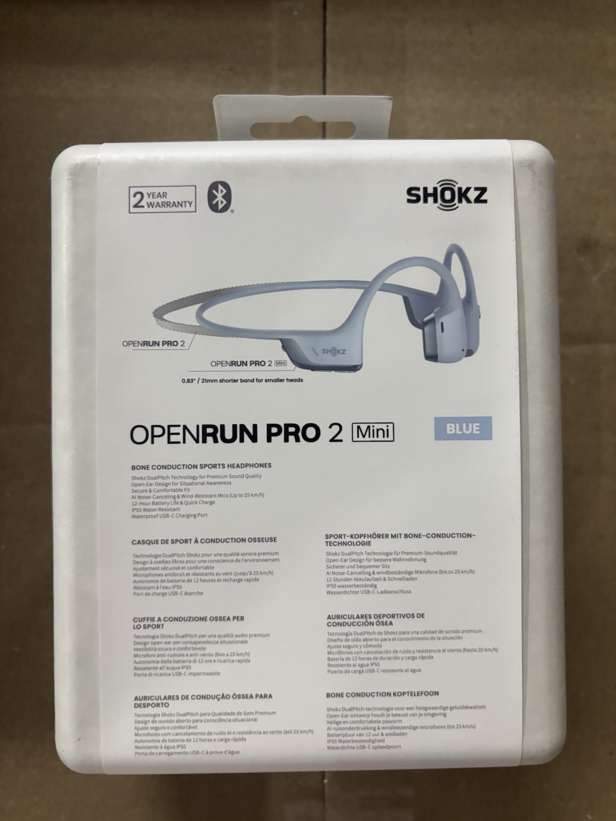 Shokz Open Run Pro 2 Mini Bone Conduction Sports Headphones – blue