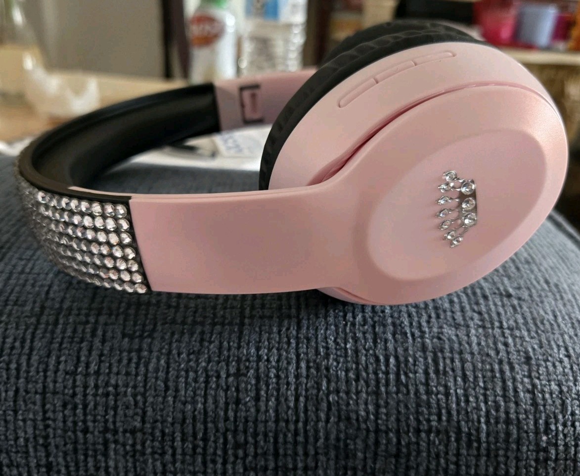 Juicy Couture Pink Bluetooth Wireless Headphones Rhinestone Y2K Glam NEW