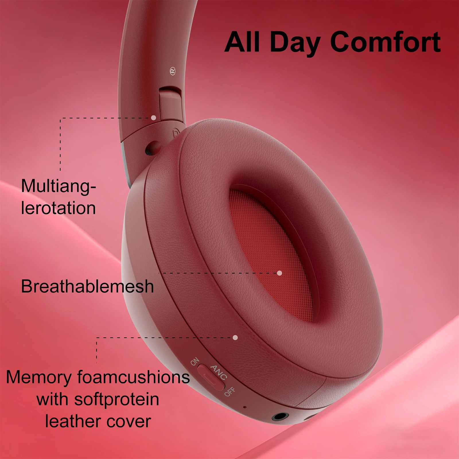 Headphones Wireless Bluetooth, 100H Playtime Active Noise Cancelling Headphon…