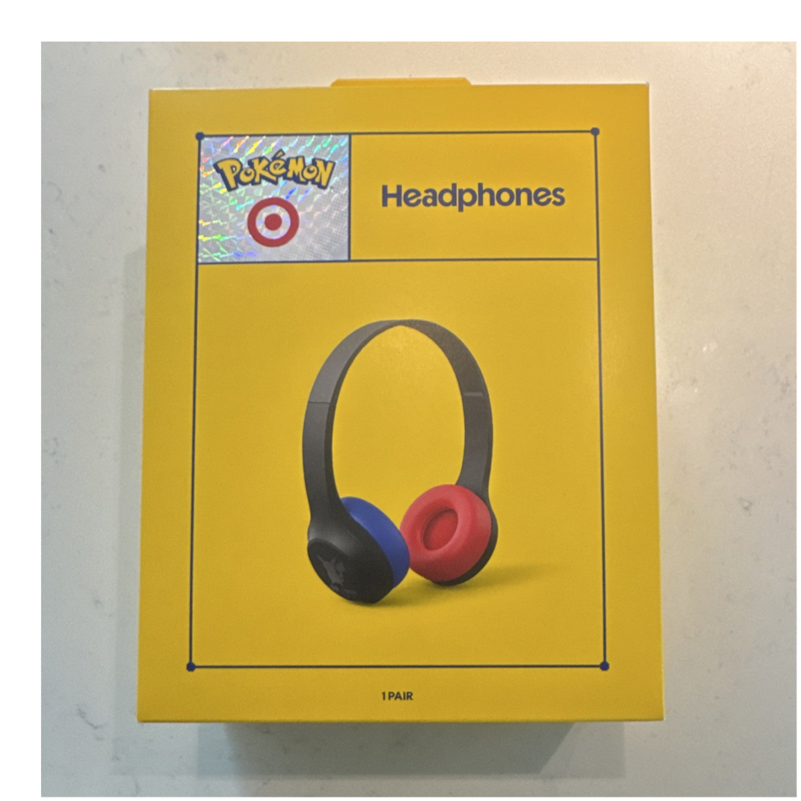 Pokémon Bluetooth 5.2 Headphones iPhone Model, 3.5mm Jack, Mic, Black Blue Red