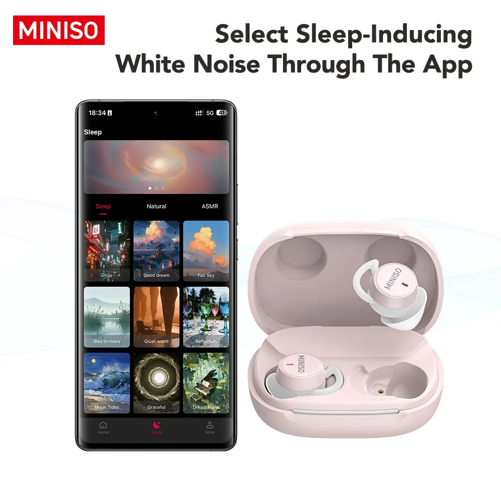 MINISO MS217 Wireless Earbuds Bluetooth 6.0 Headphones, Sleep Earbuds, Waterproo