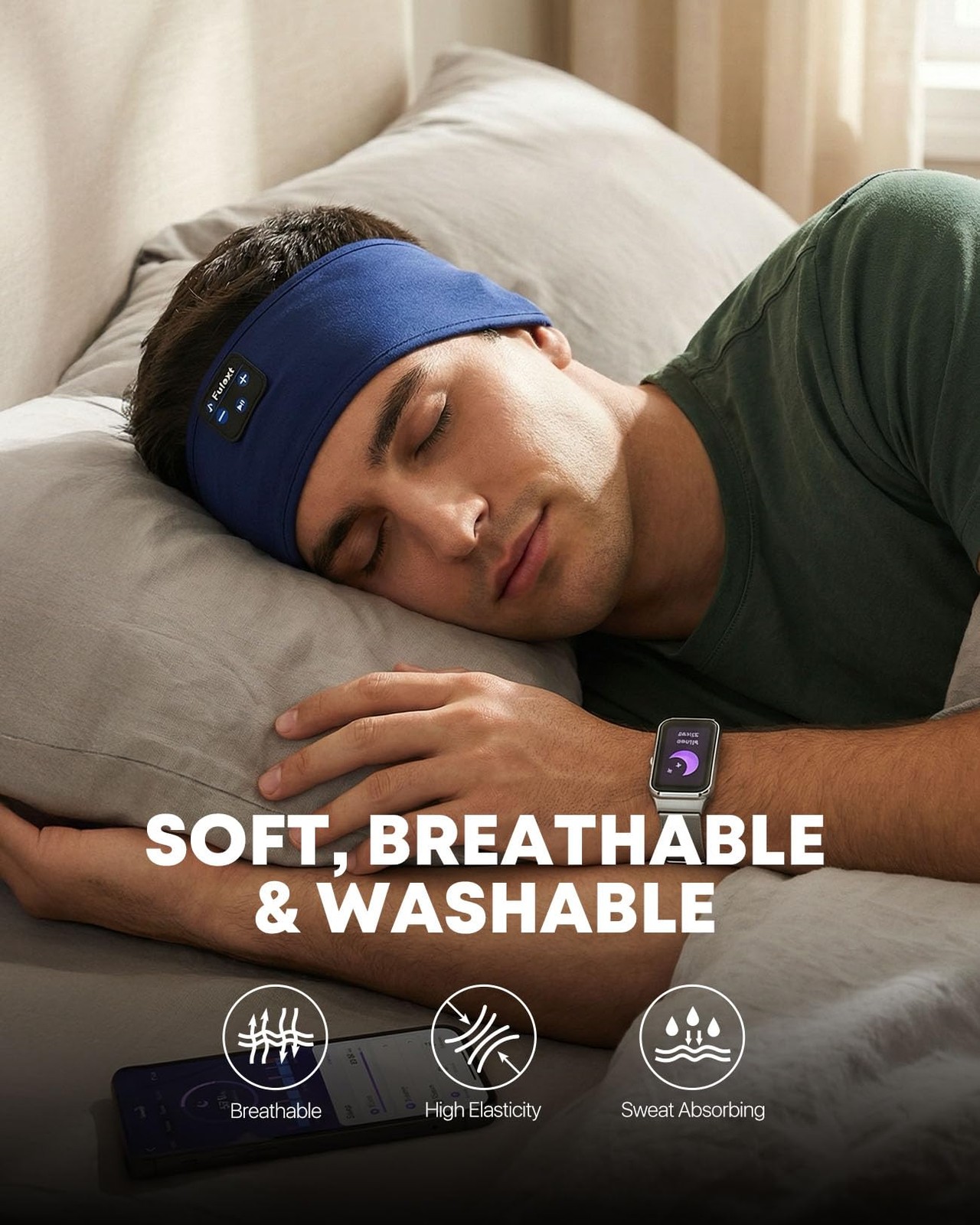 Sleeping Headphones, Sleep Headphones Headband, Women Men Sport Headband, Lon…