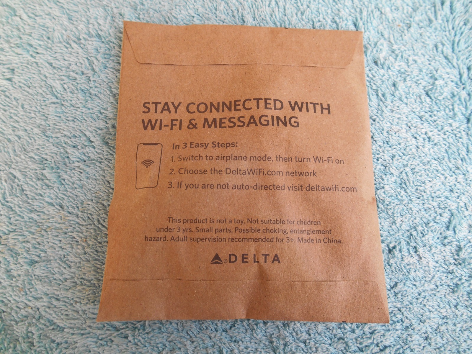 Delta Airlines WIRED Earbuds. Plug In Tune Out. Brown Paper Packaging – New!