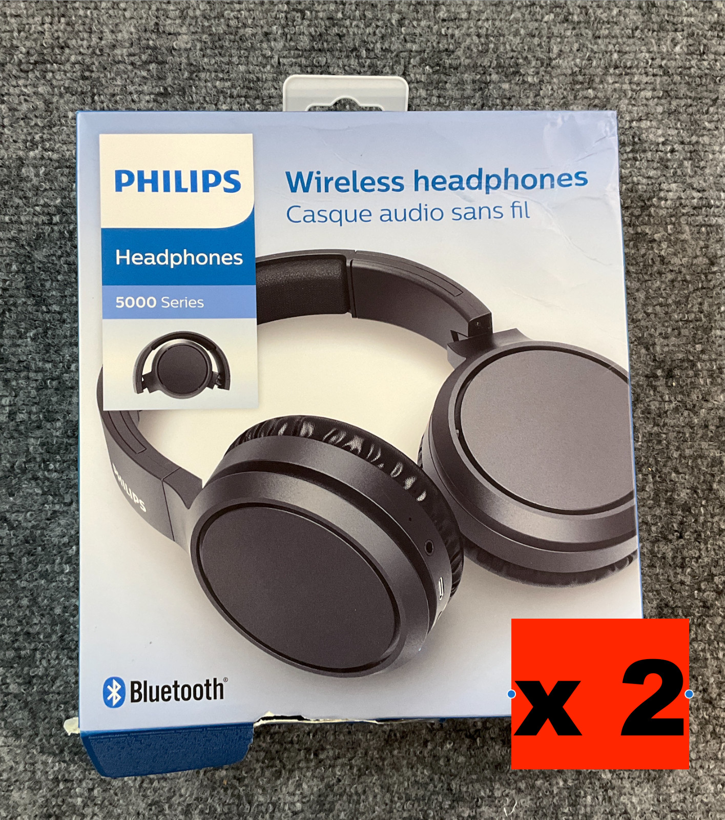 2qty Philips Wireless Bluetooth Headphones black TAH5205BK/00 ✨🔥✨NEW! OPEN BOX!