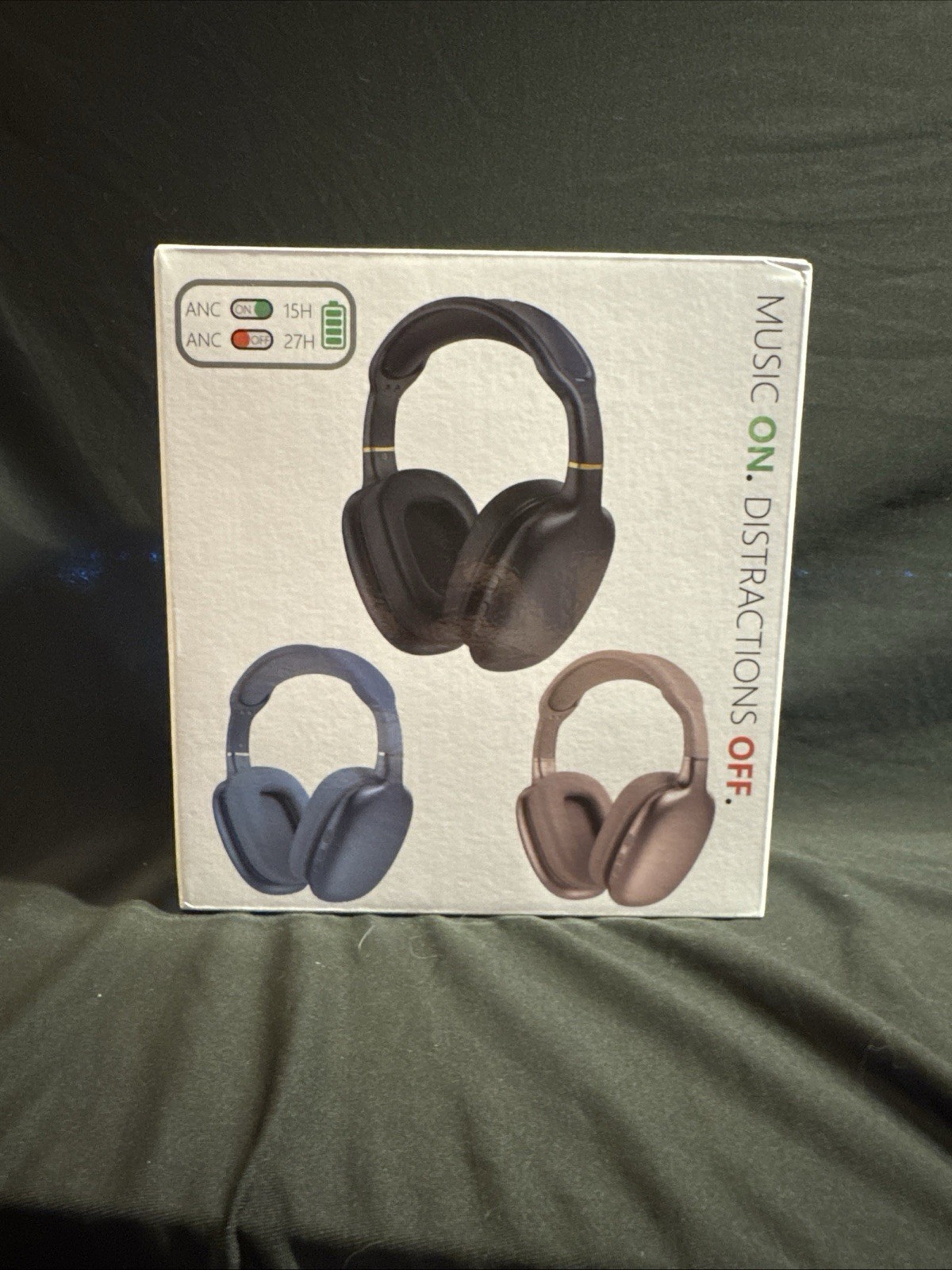TJ Active Noise Cancellation Bluetooth Over Ear Headphones | Supersoft Leather