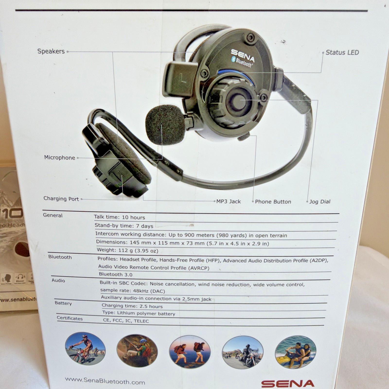 Sena SPH10 Outdoor Sports Bluetooth Stereo Headset & Intercom Damaged