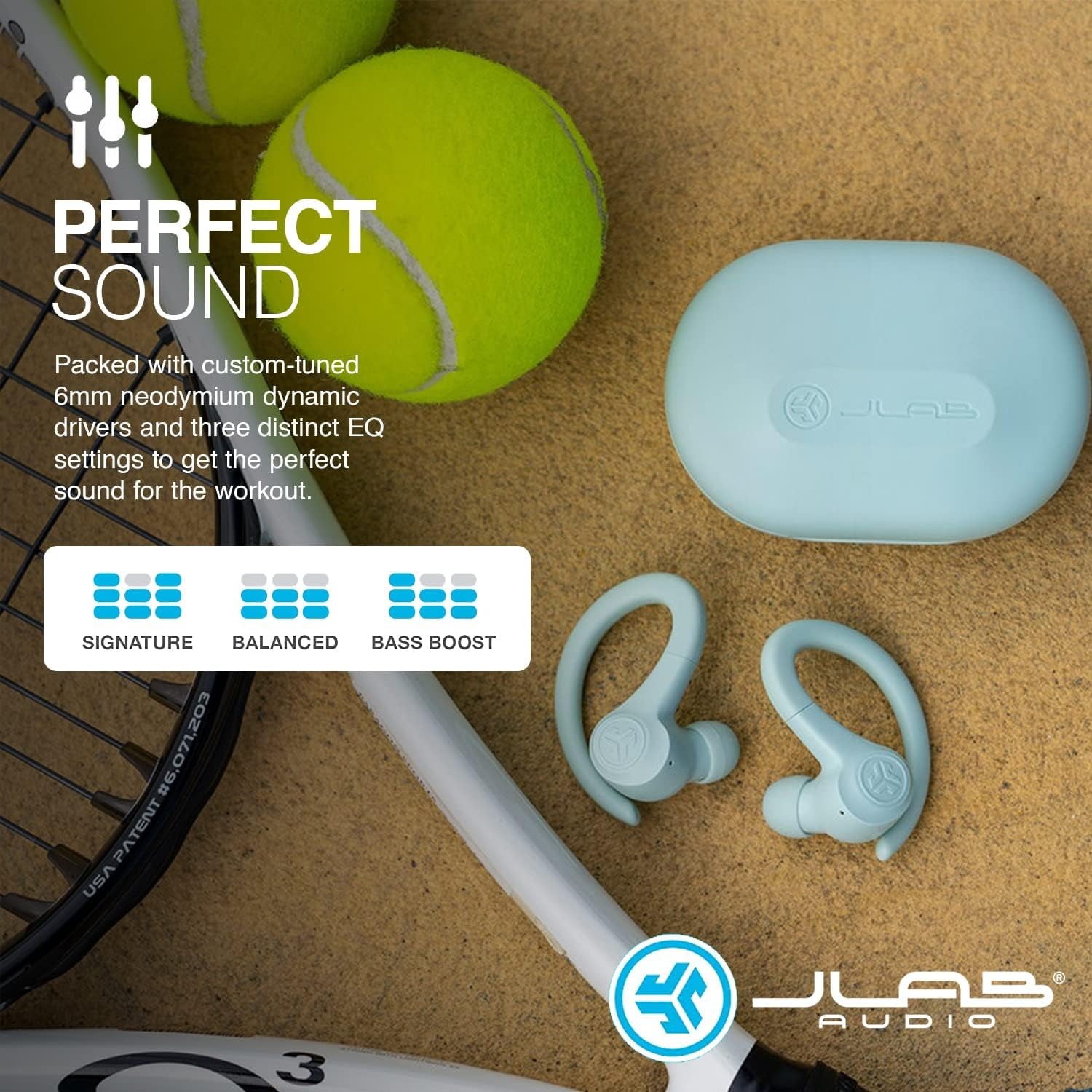 JLab Go Air Sport Bluetooth Earbuds, True Wireless with Charging Case, Teal