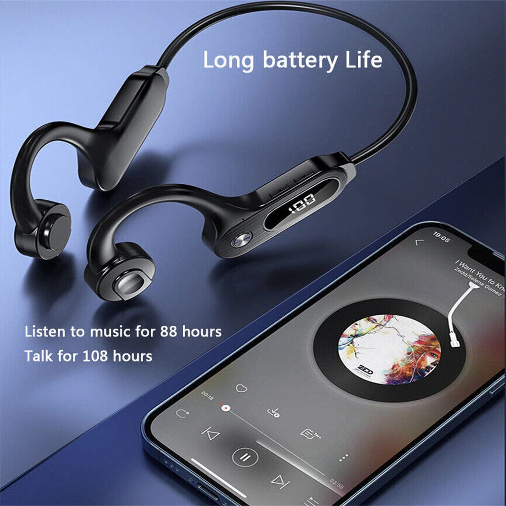 Bluetooth 5.3 Conduction Headphones Wireless Outdoor Sport Headset Earbuds Lot