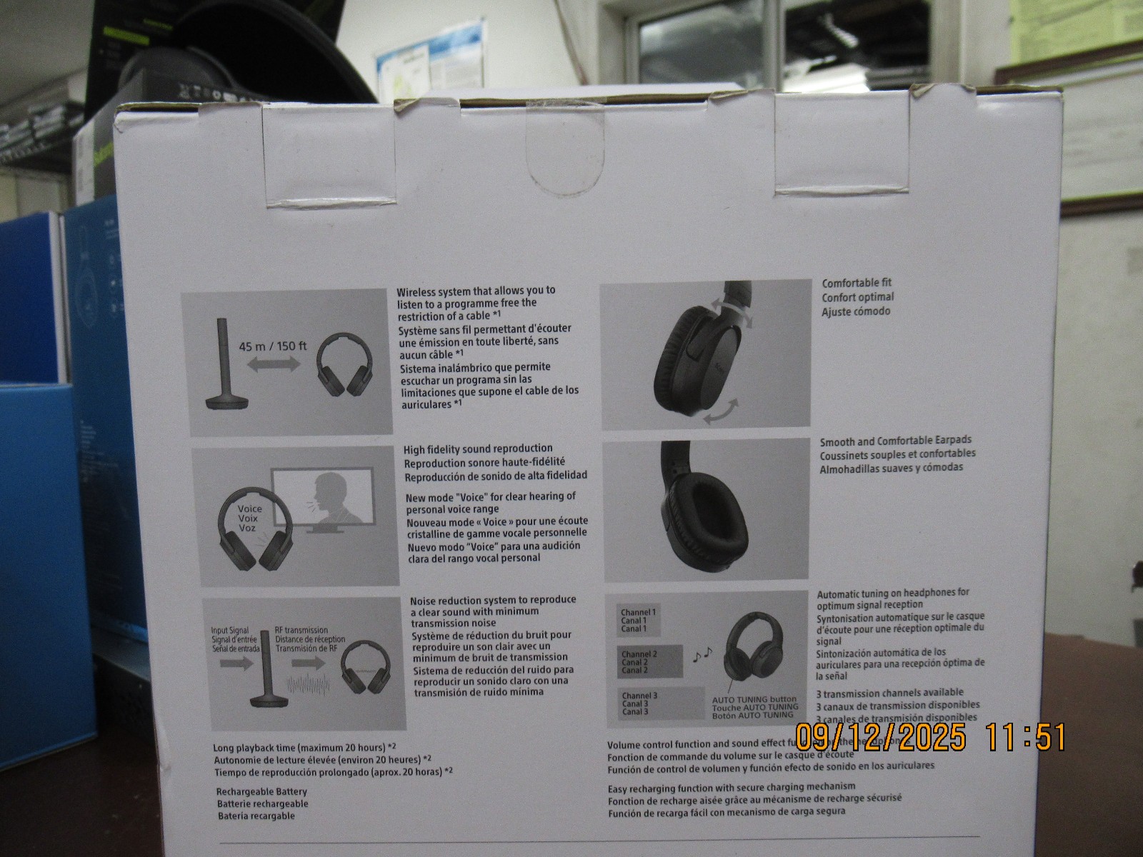 Lot of 5 Sony RF400 Wireless Home Theater Headphones – Black