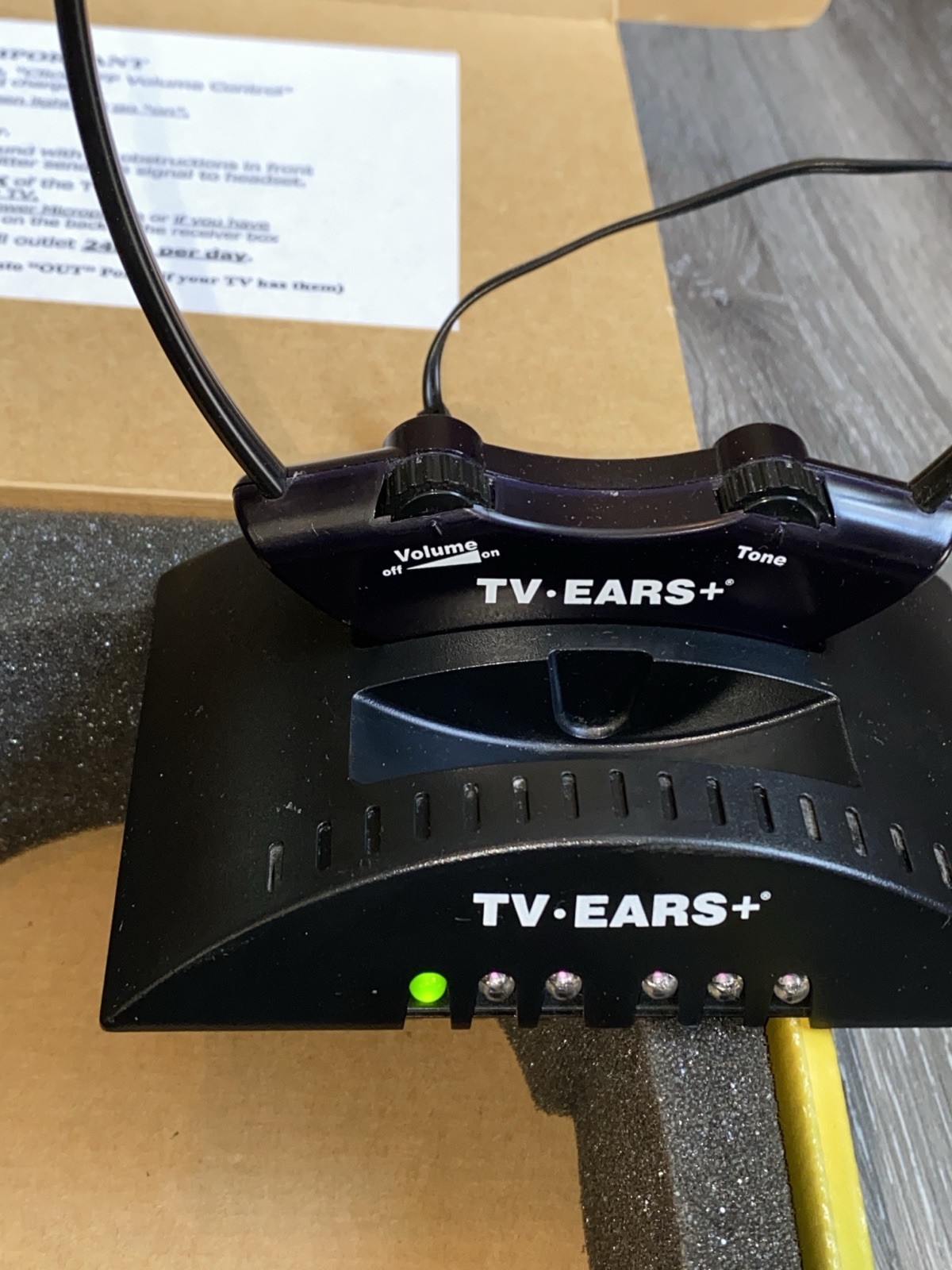 TV Ears Original Wireless Headset TV Listening Device Set Infrared