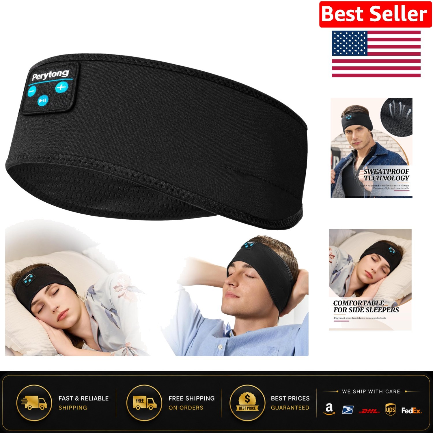 Wireless Bluetooth Sleep Headphones – HD Stereo Sports Headband for Comfort
