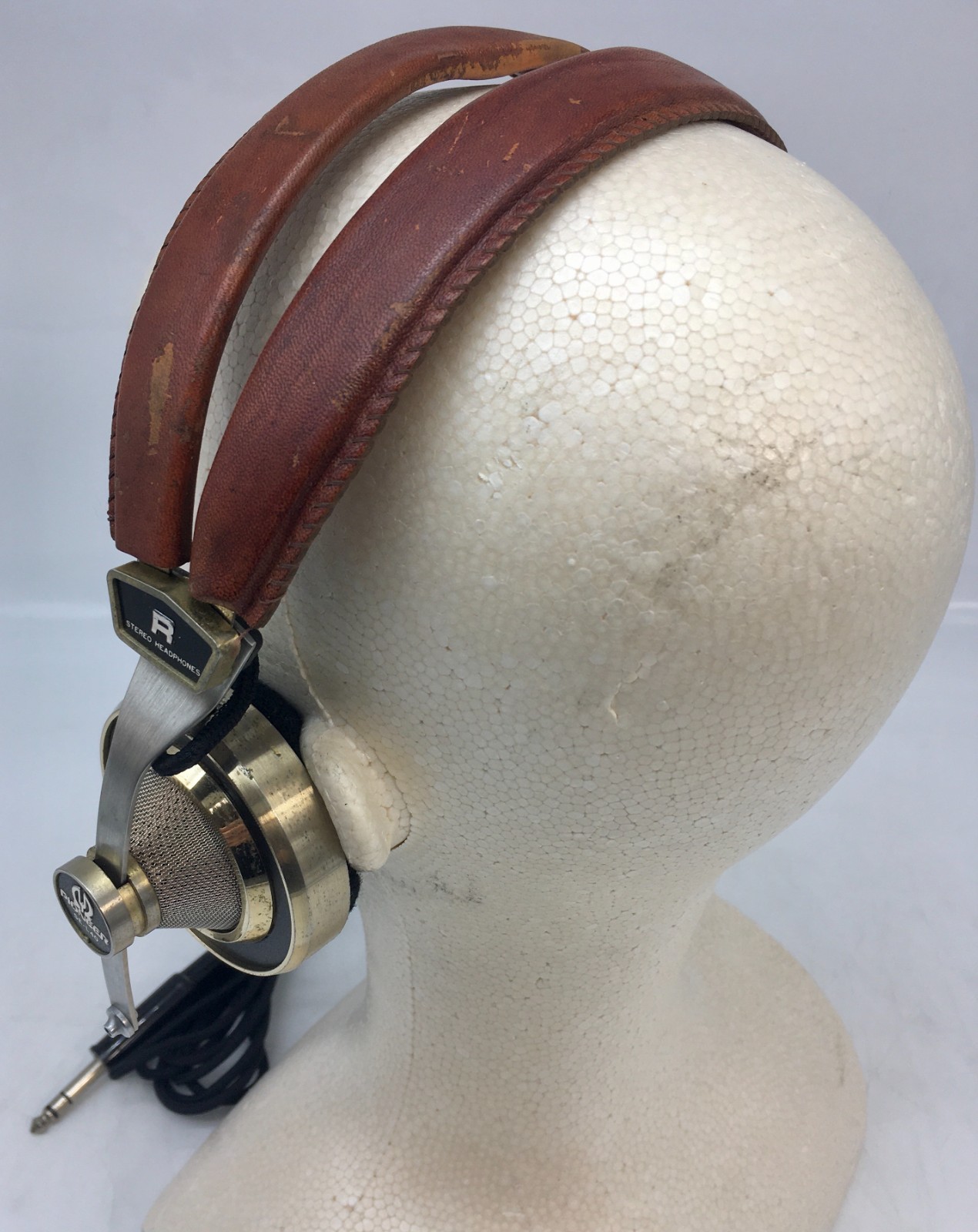 Pioneer SE-L40 Vintage Stereo Headphones Brass & Leather Tested With Case