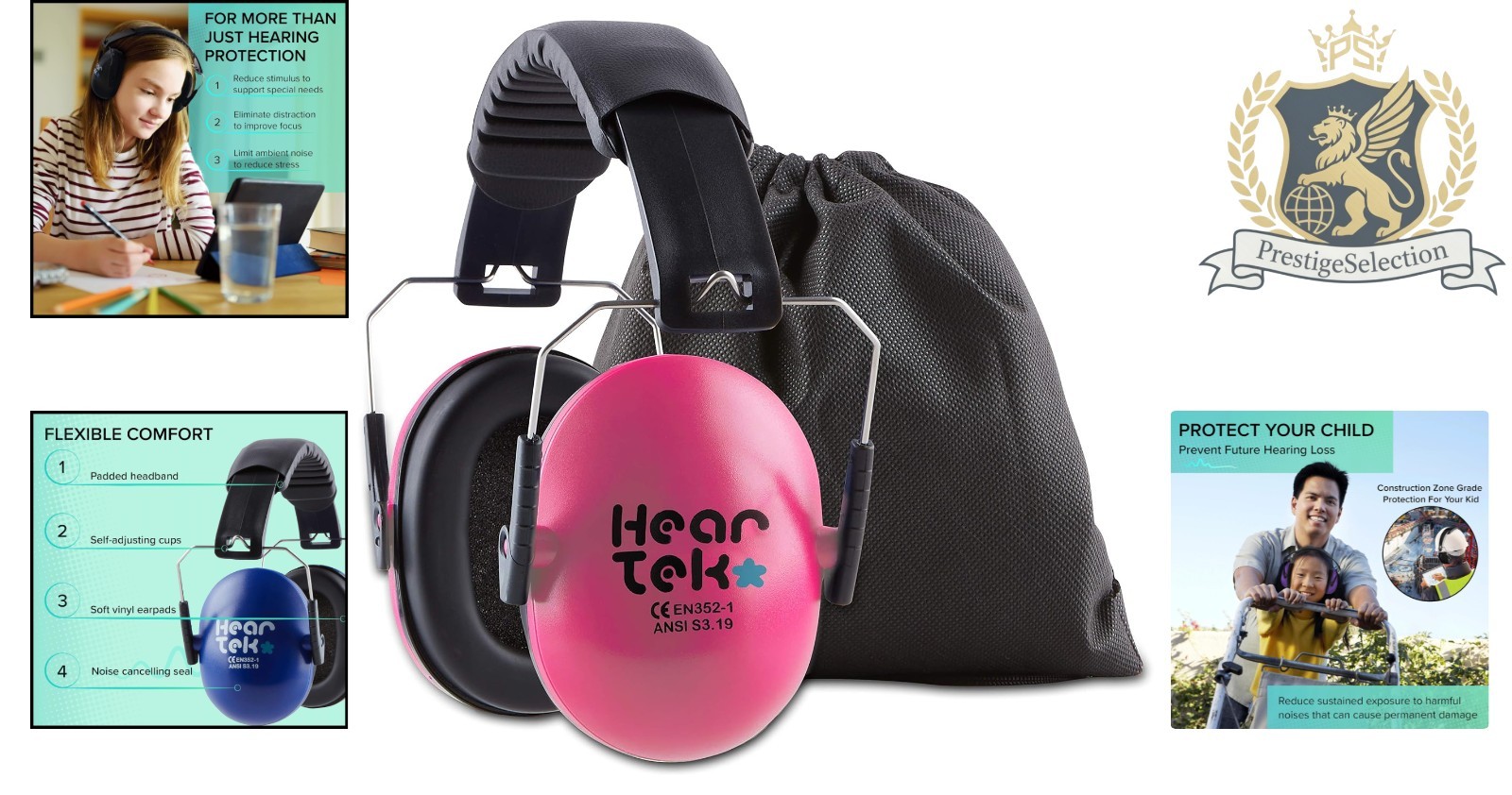Comfortable Active Noise Cancelling Earmuffs for Kids & Adults – Adjustable Fit