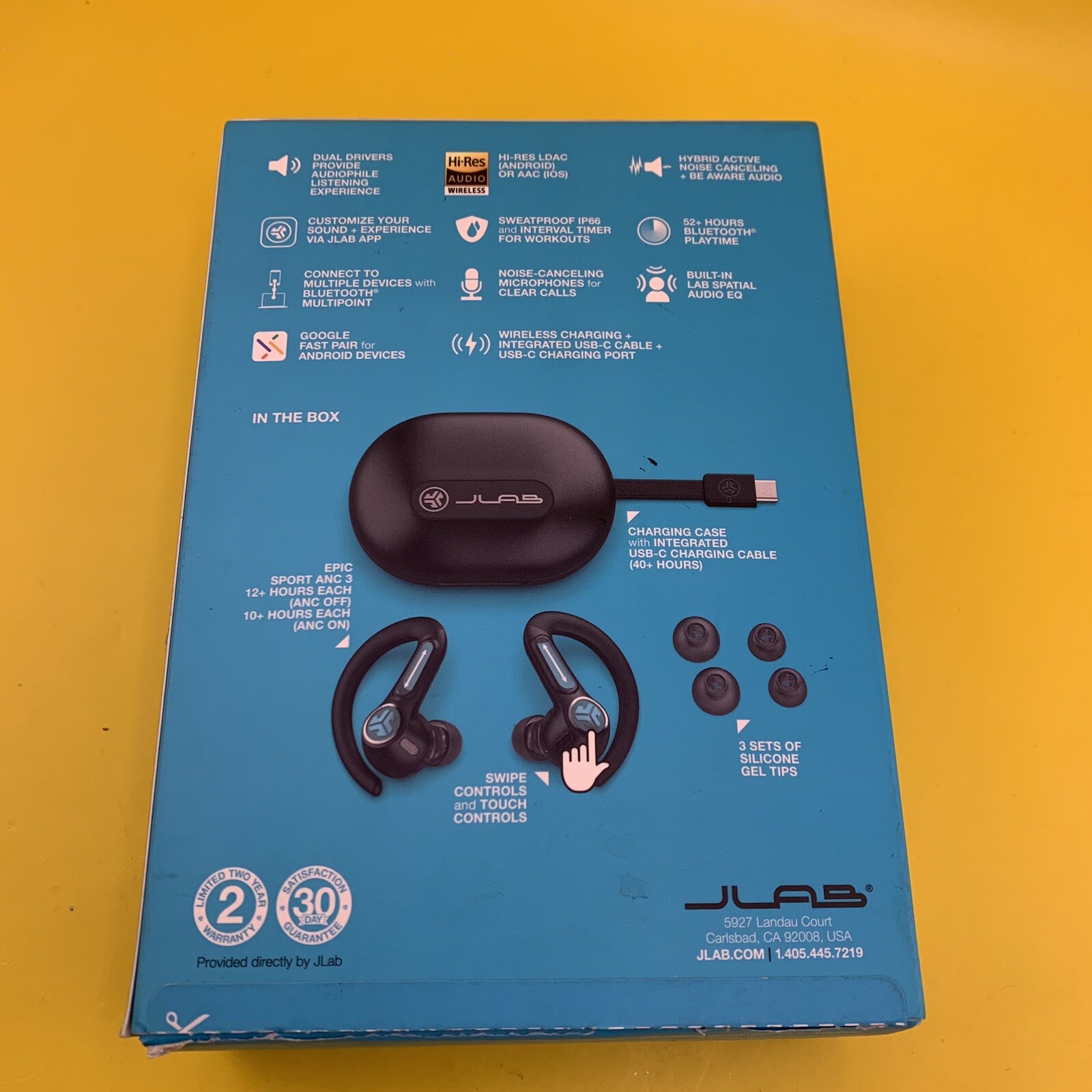 NEW JLab – Epic Sport ANC 3 True Wireless Earbuds – Black ⚡SHIP SAME DAY FREE⚡