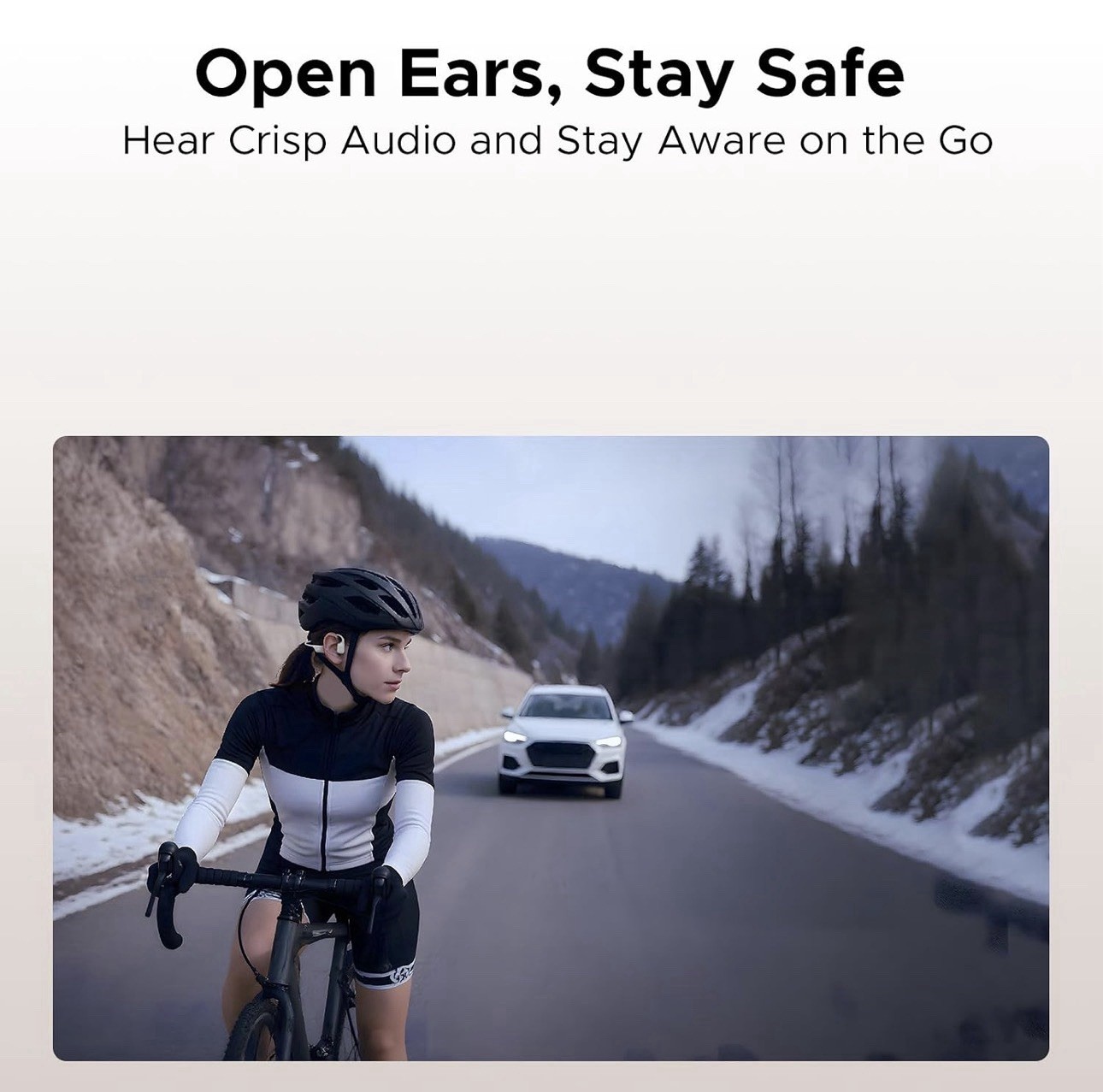 Bone Air Waterproof, Wireless Headphones, Swimming, Running, Cycling, Light Gray
