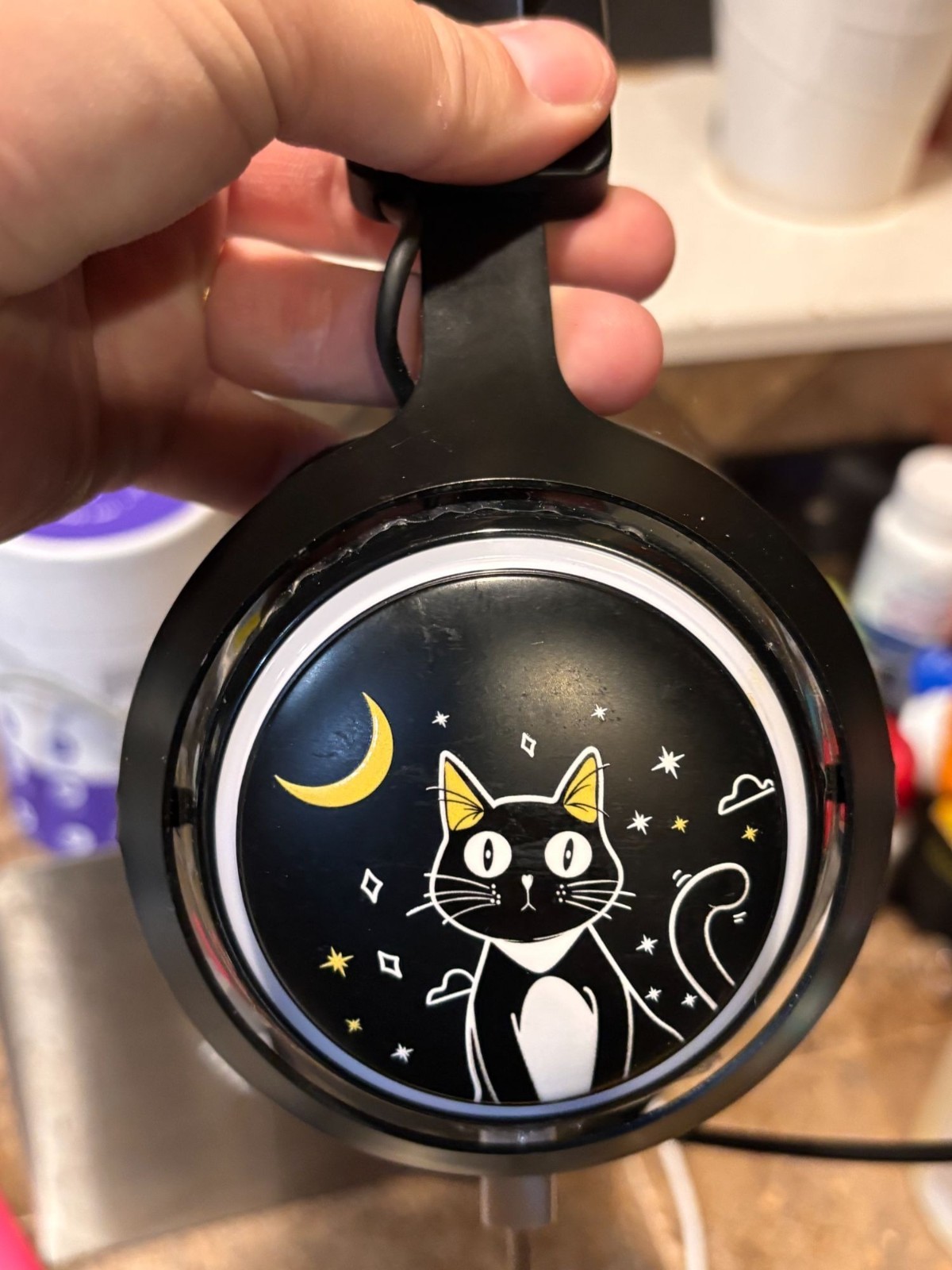 Wireless Bluetooth Cat Ear Headphones With LED Lights & Built-In Microphone Blac