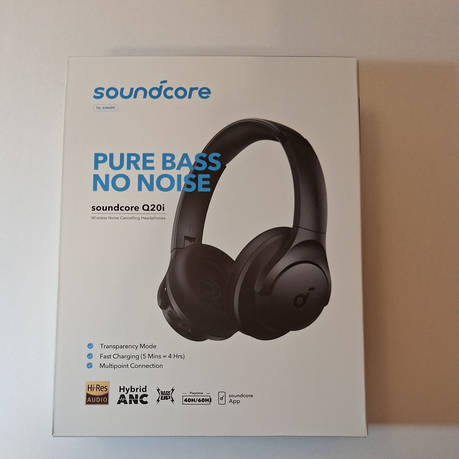 Soundcore by Anker Q20i Hybrid Active Noise Cancelling Headphones, Big Bass