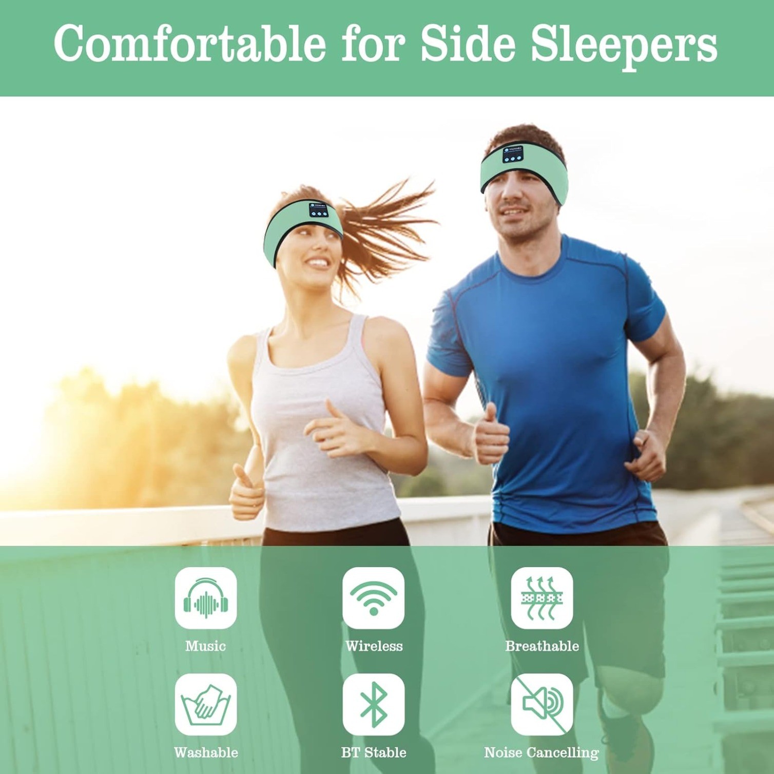 Wireless Sports Headband Headphones with Ultra-Thin HD Stereo Speakers Idear
