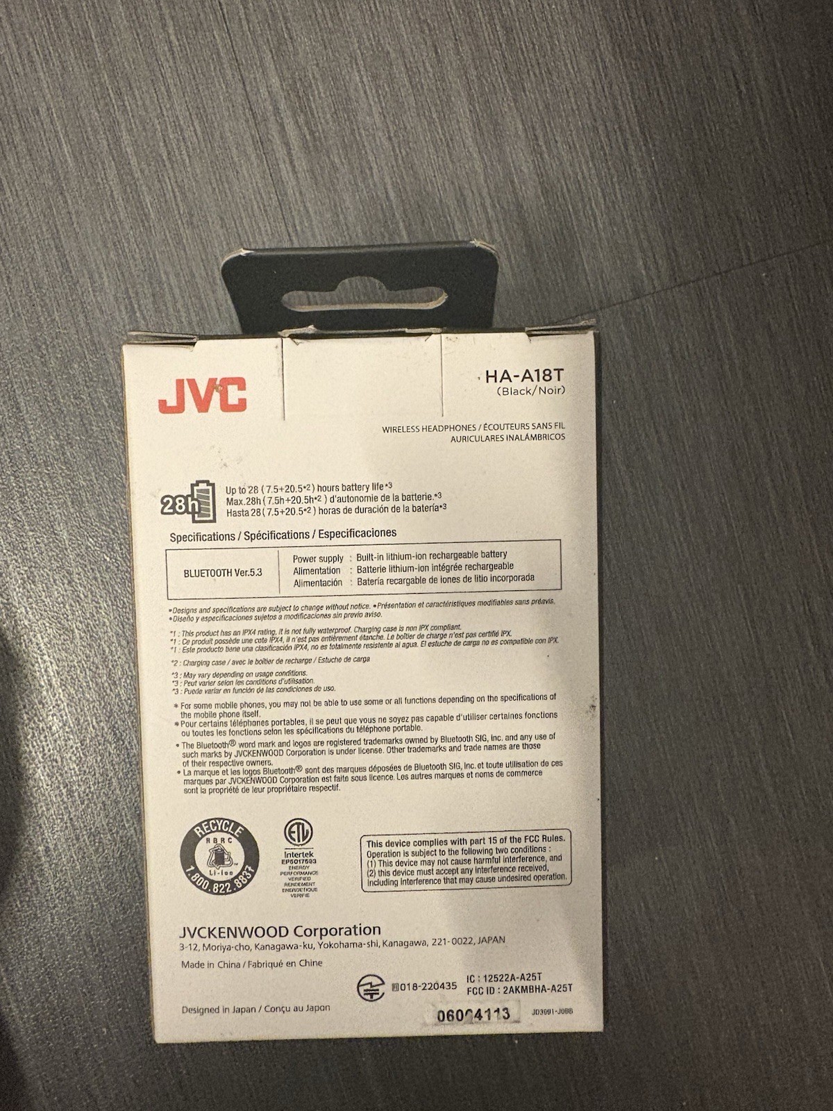 JVC HA-A18T Marshmallow True Wireless Headphones Black.