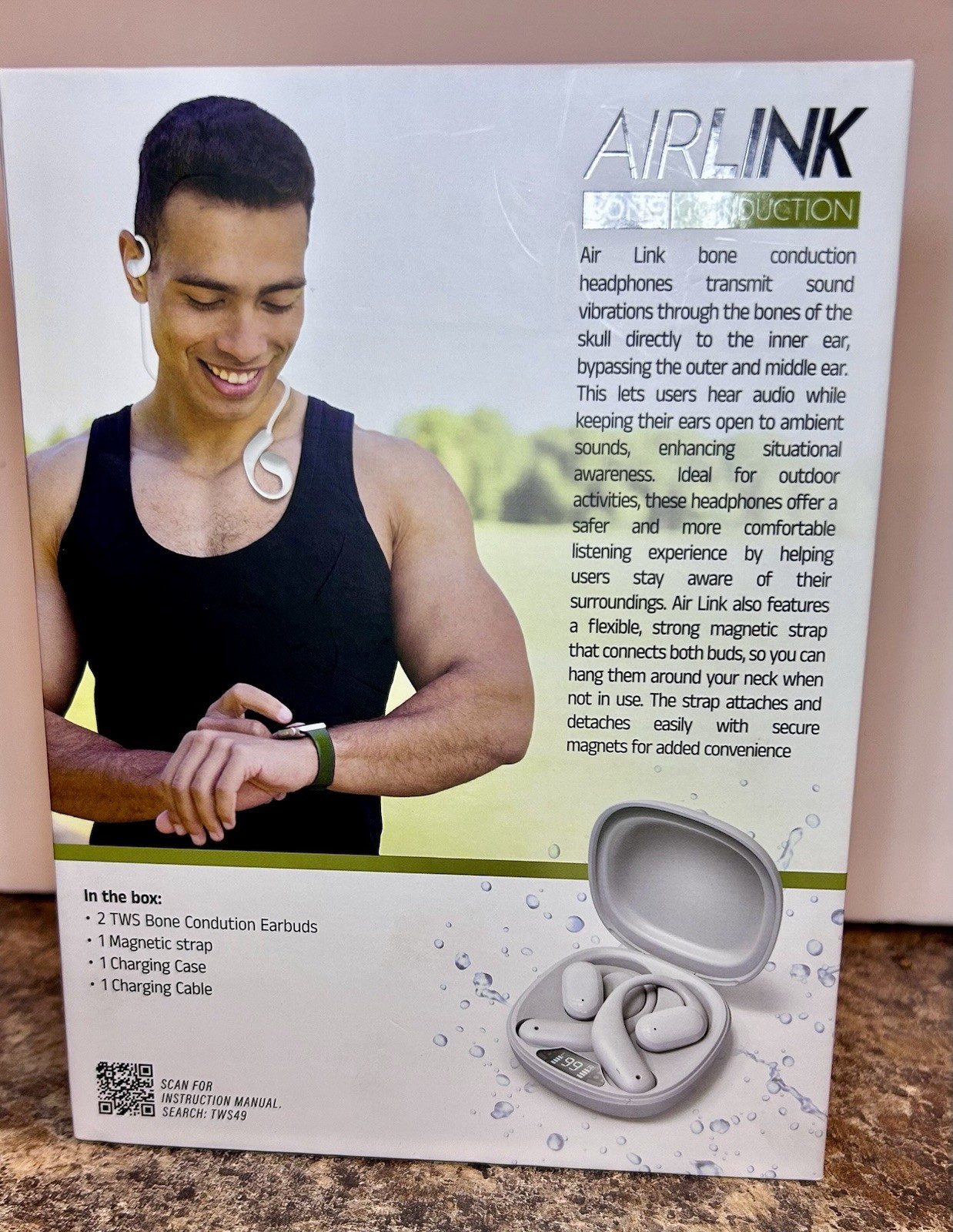 Bluestone Airlink Bone Conduction Bluetooth Headphones White Water Resistant