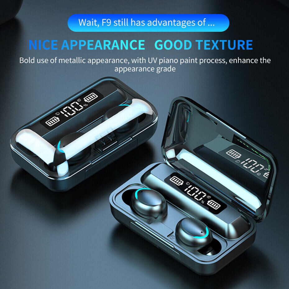 Bluetooth Earbuds Headset 5.3 In-Ear Wireless Noise Cancelling with Power Bank