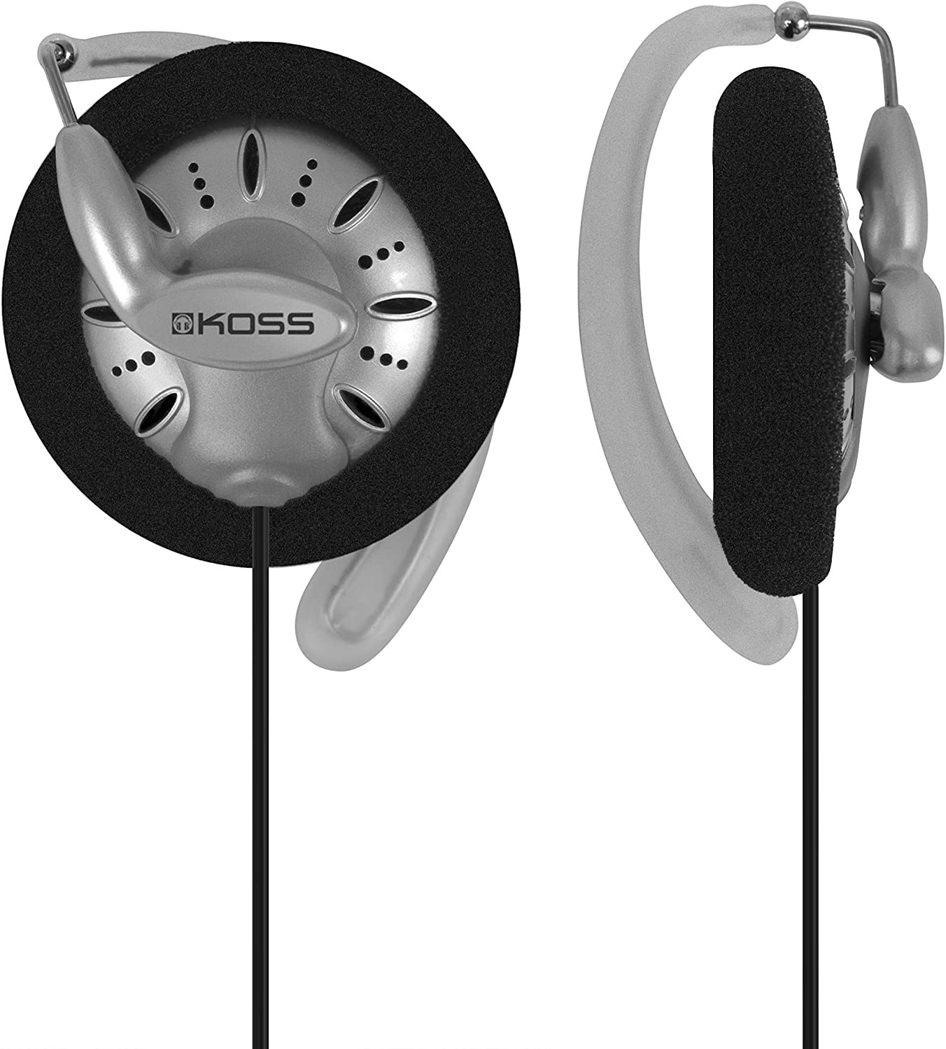 KSC75 Portable On-Ear Clip Headphones, Retro Style, Ultra Lightweight, Silver an