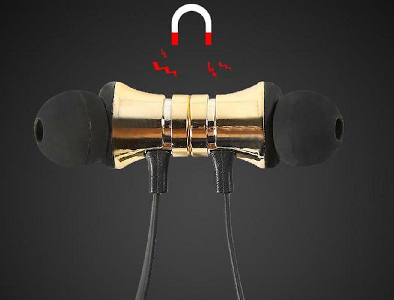 BLUETOOTH 4.2 HEADPHONES SPORT magnet stereo earphones headset mic rechargeable