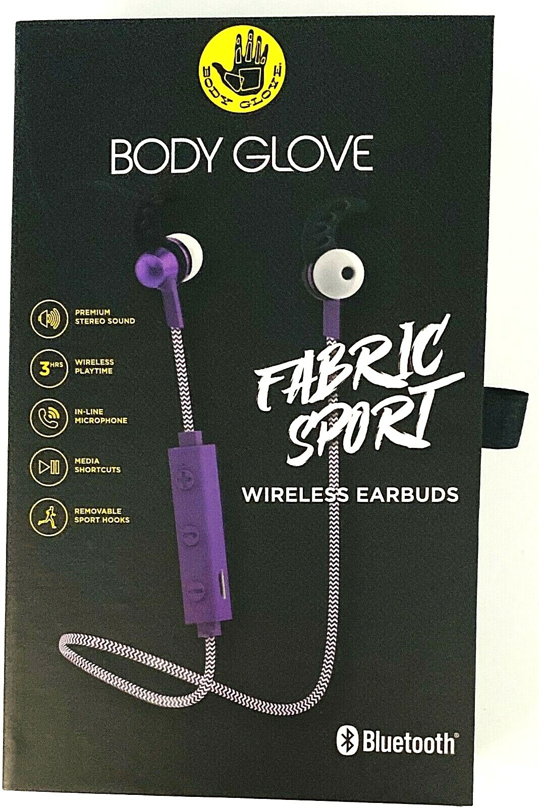 Body Glove Fabric Sport Purp Bluetooth Earbuds